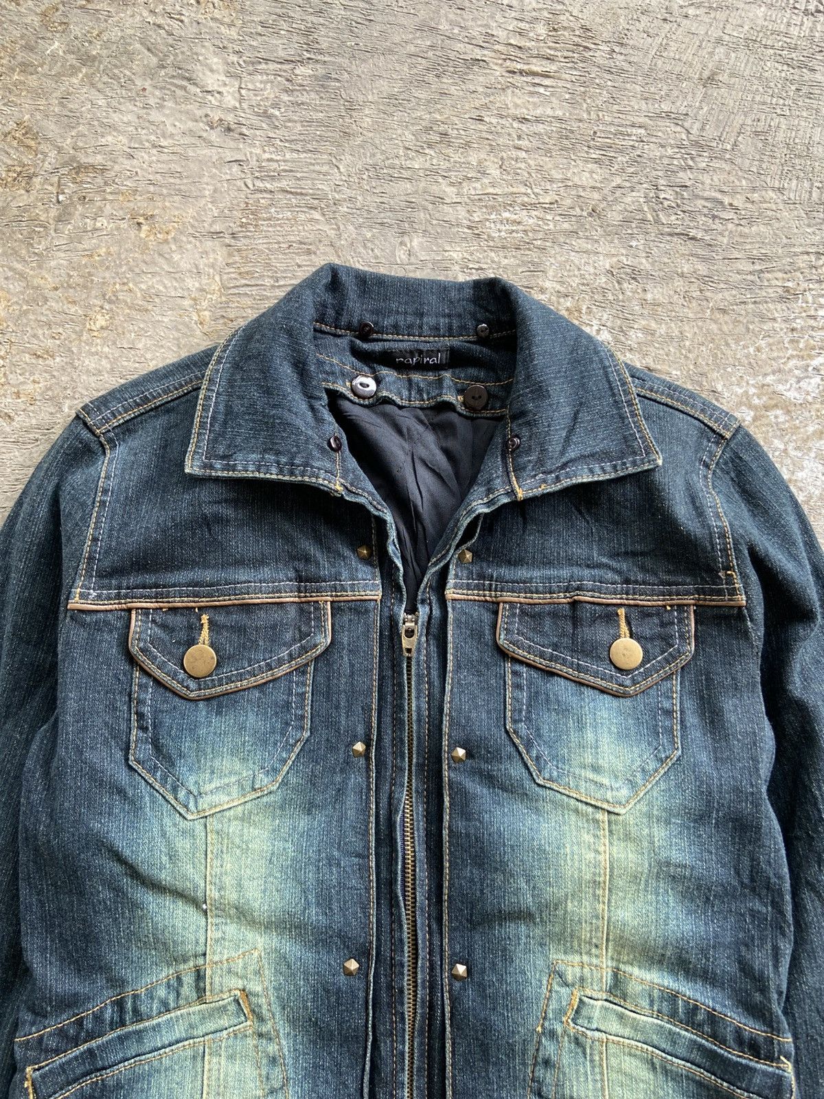 JACKROSE 2000s Papiral - Vkei Style Mud Wash Denim Jacket Size M / US 6-8 / IT 42-44 - 3 Thumbnail