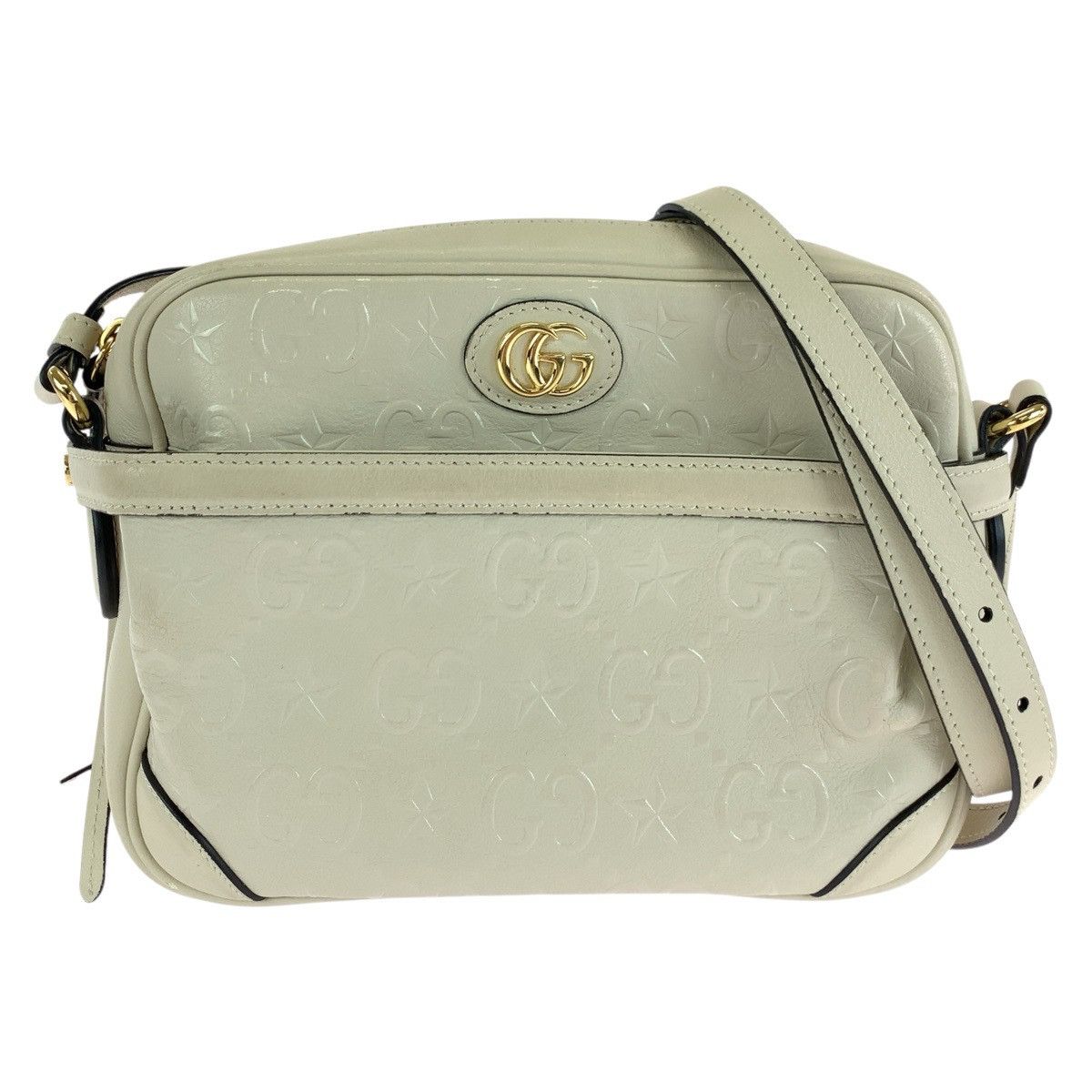 Gucci Gucci GG Star Leather Shoulder Bag Leather Shoulder Bag 675776 in White, Women's