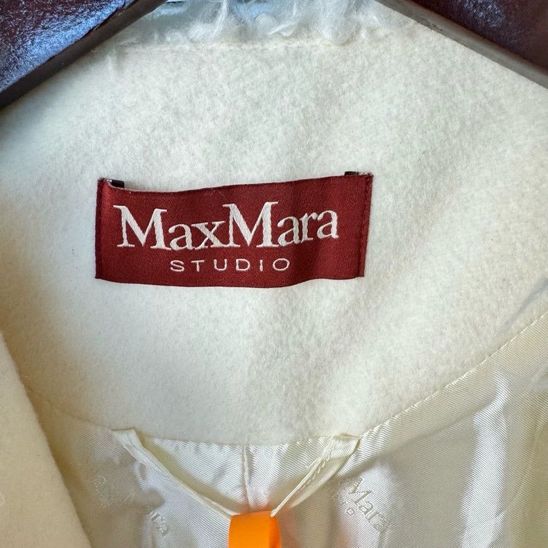 Max Mara Max Mara Women's Round Neck Midi White Coat Size M / US 6-8 / IT 42-44 - 2 Thumbnail