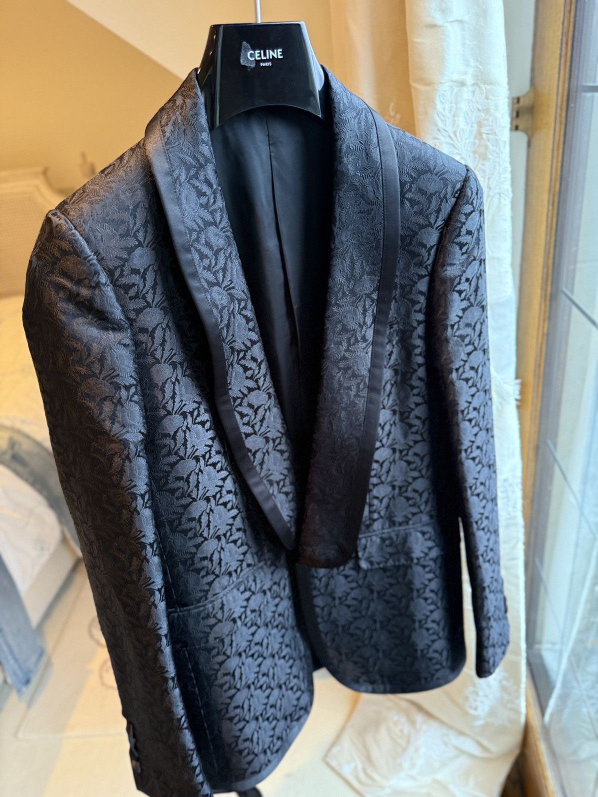 Celine Celine floral paisley smoking tuxedo dinner jacket Hedi 44 Size 36R - 15 Thumbnail