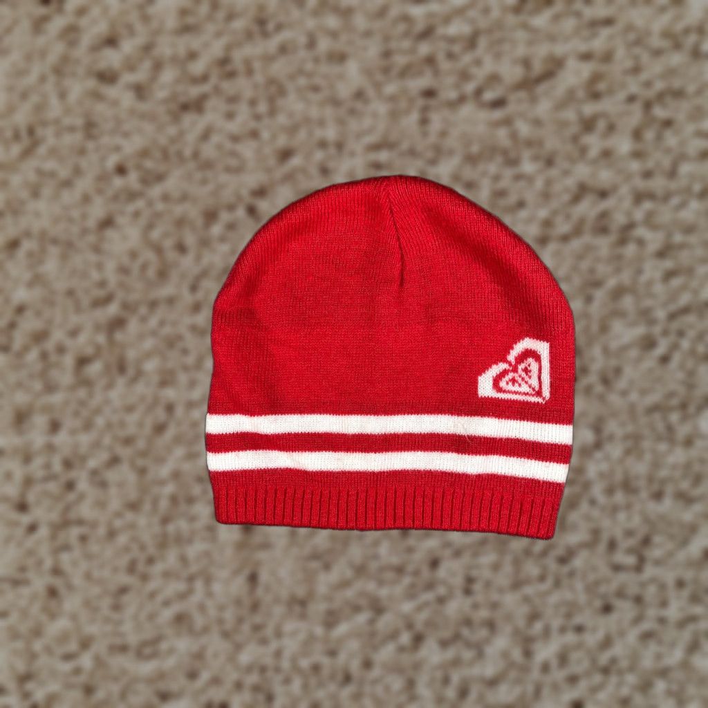Vintage Roxy Beanie Womens One Size Red Striped Knit Acrylic Ski Hat Size ONE SIZE - 1 Thumbnail