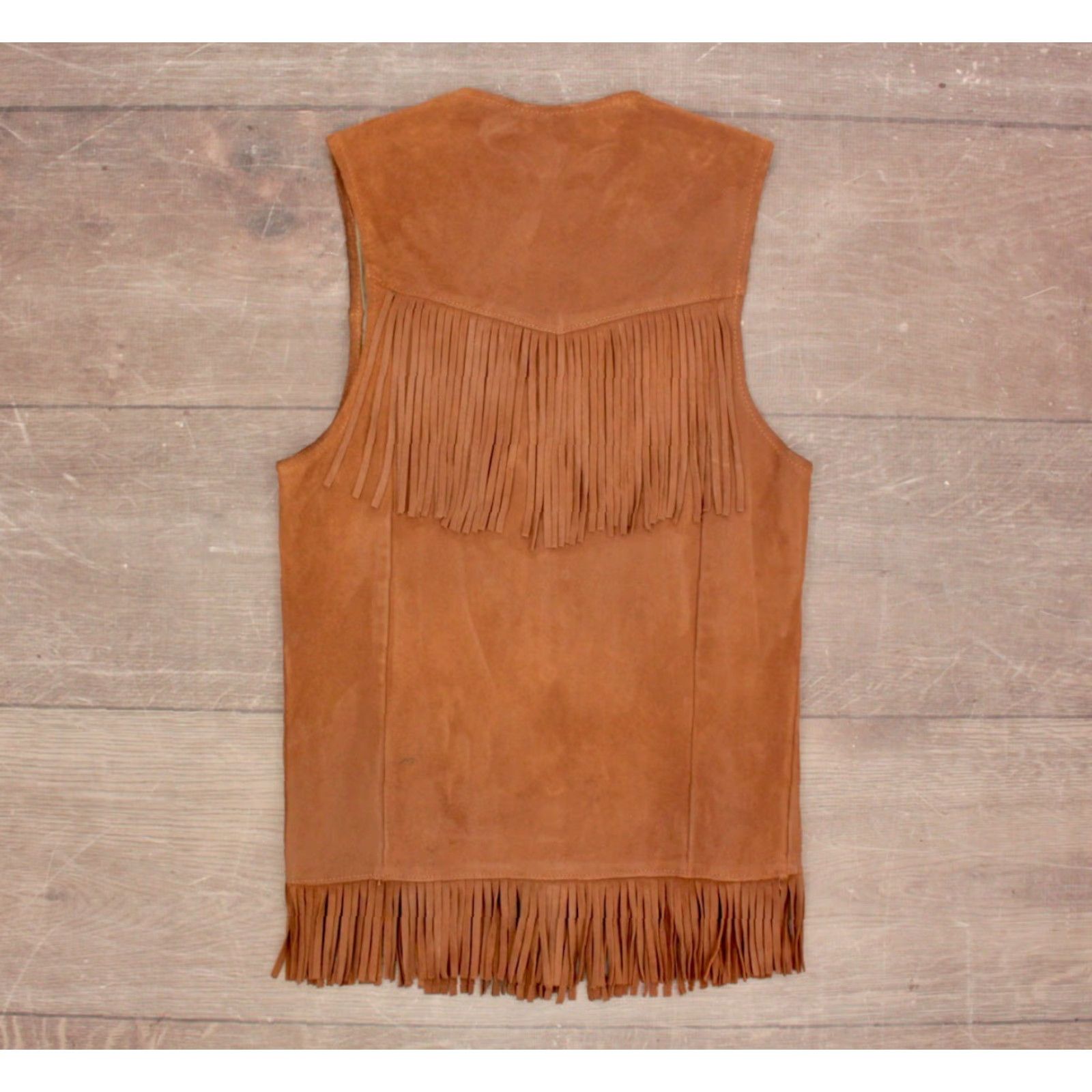 Vintage VINTAGE Men’s VTG 60s Hippy Fringe Suede Leather Vest Sz Small 36 Brown 1960s Jo-O-Kay Fringe Vest Mens Shopify Size US XXS / EU 40 - 2 Thumbnail