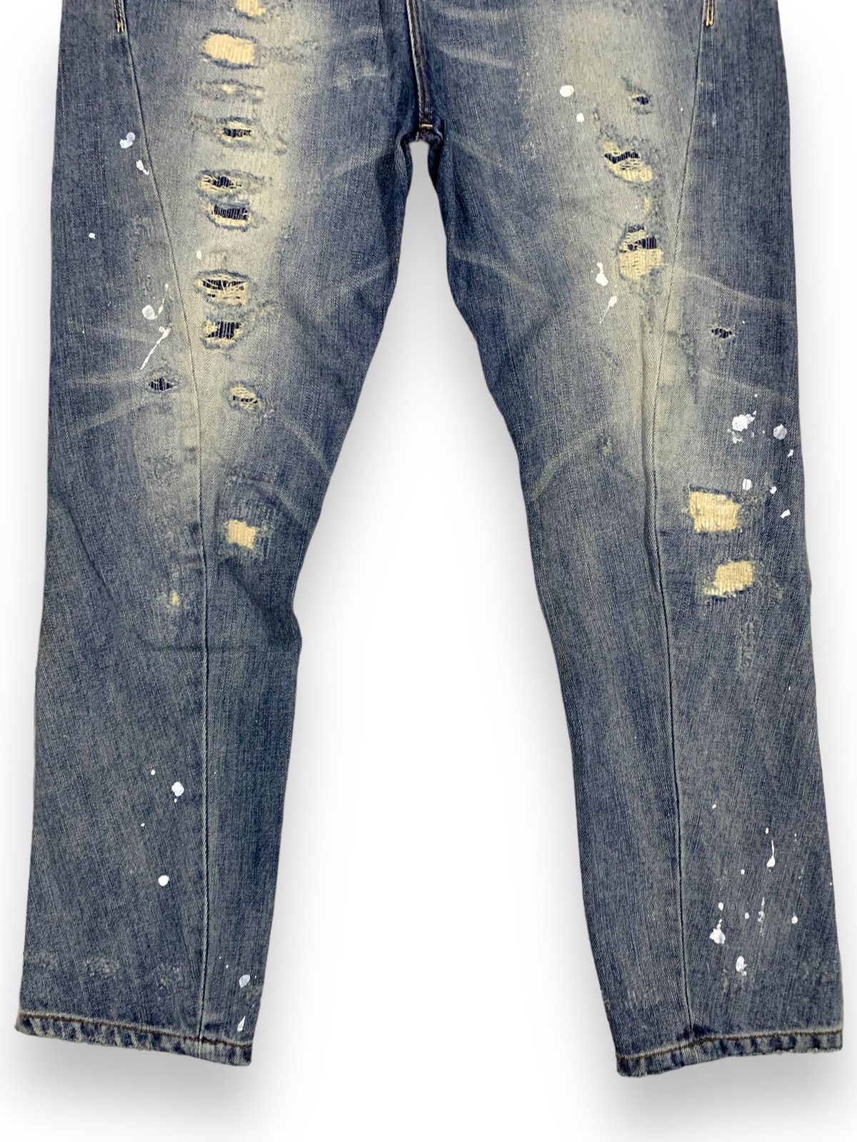 14th Addiction Japanese Brand Buckle Back Splatter Distressed Punk Jeans Size US 32 / EU 48 - 8 Thumbnail