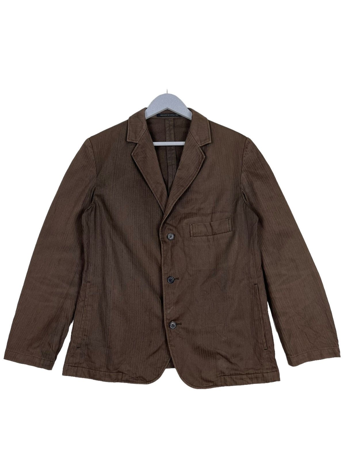 Yohji Yamamoto 🔥 YOHJI YAMAMOTO PINSTRIKE CHORE JACKET MADE IN JAPAN Size US S / EU 44-46 / 1 - 2 Thumbnail