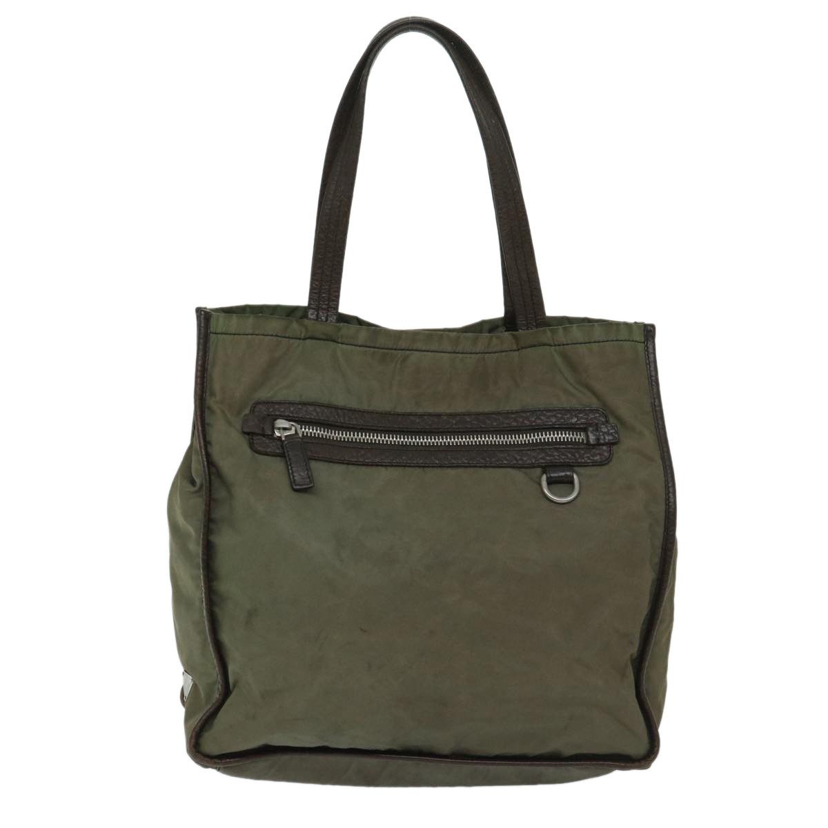 Prada Tessuto Khaki Synthetic Tote Bag (Pre-Owned) Size ONE SIZE - 1 Thumbnail