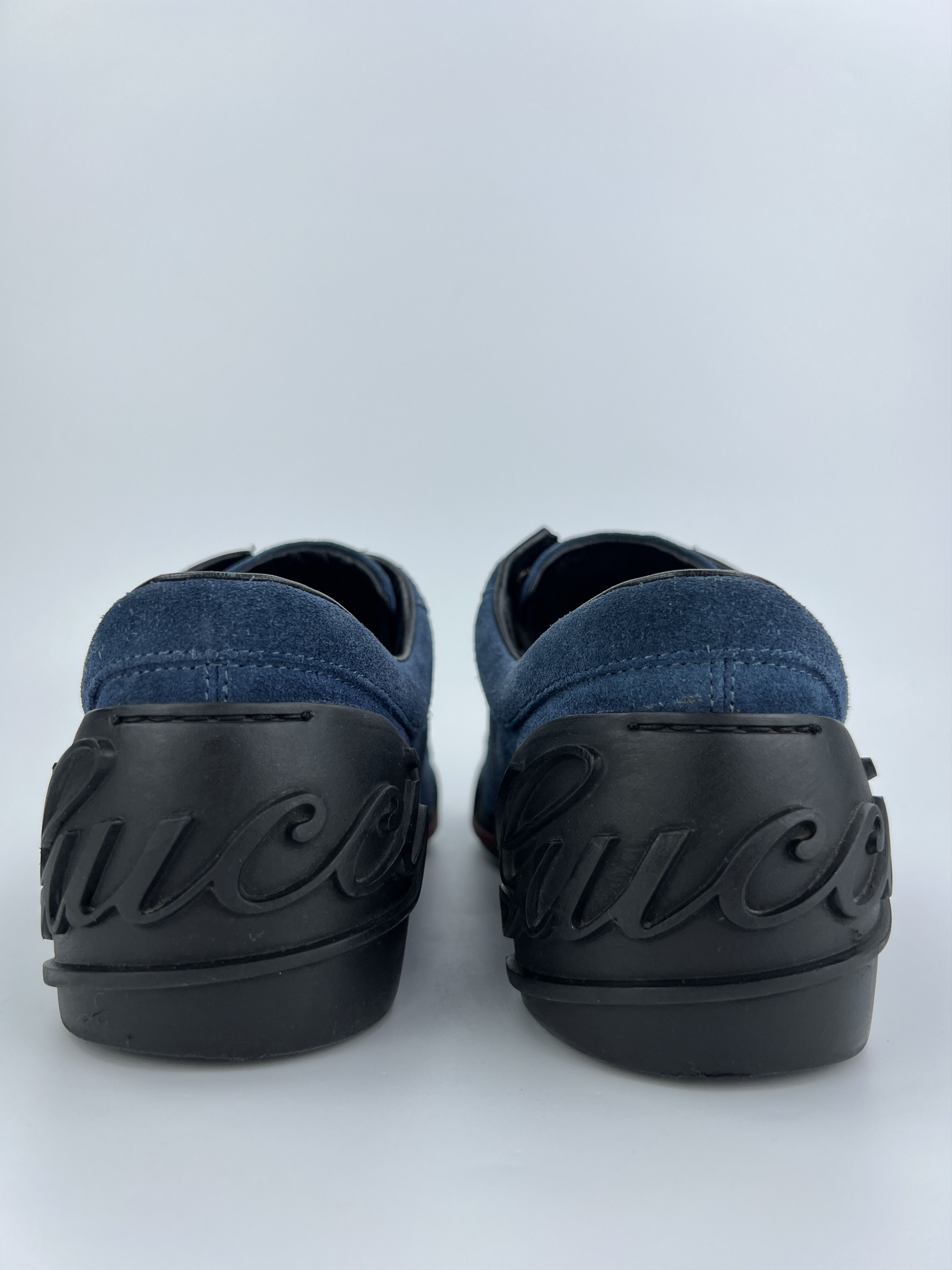 Gucci Vintage Gucci Navy Suede Low Top Sneakers GG Logo Size US 8 / EU 41 - 8 Thumbnail