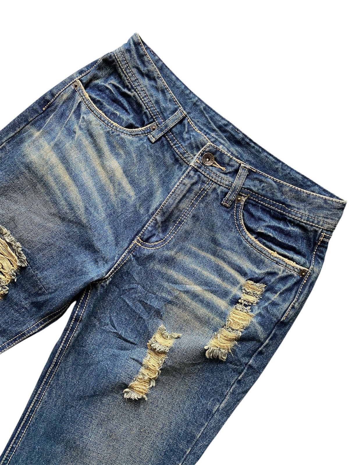 Japanese Brand × Vintage Vintage Japan Flared Distressed Leopard Denim Jeans 🍒 Size US 30 / EU 46 - 3 Thumbnail