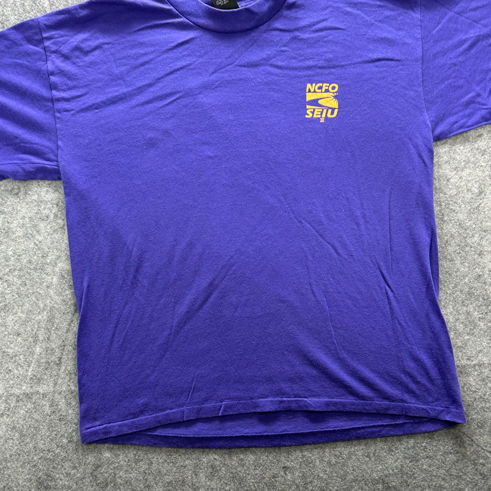 Other VINTAGE NCFO SEIU Shirt Mens XL Purple Short Sleeve Union Graphic 50/50 Tee Made USA Size US XL / EU 56 / 4 - 3 Thumbnail