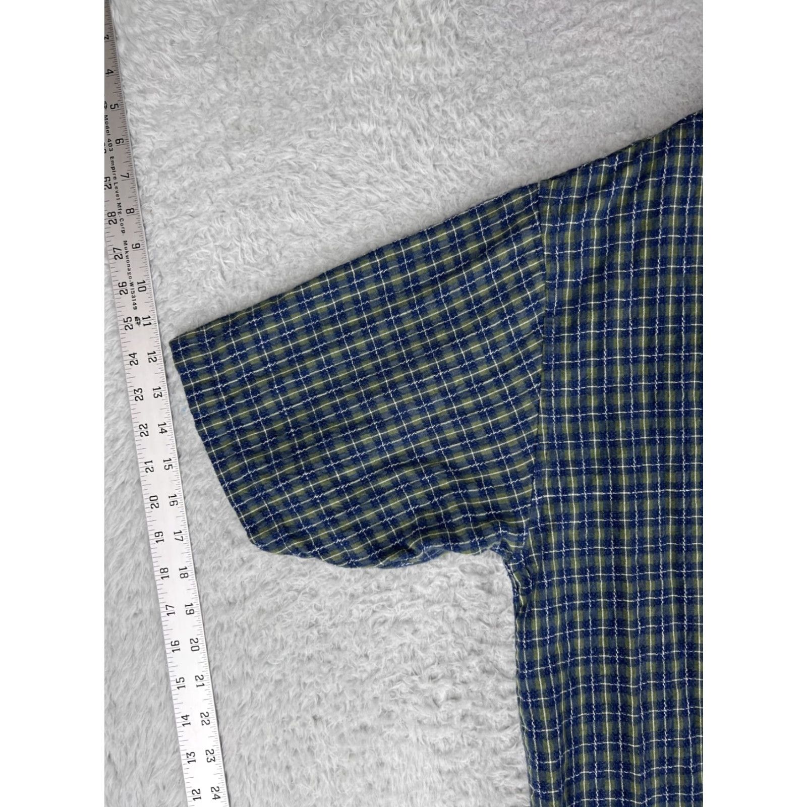 Vintage Resist Button-Up Shirt Mens Large Blue Green Plaid Western Cowboy Woven Cotton Size US L / EU 52-54 / 3 - 4 Thumbnail