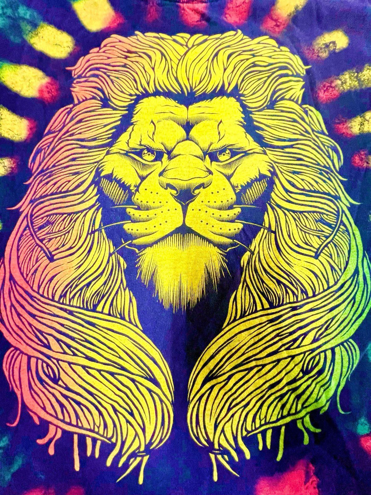 Designer Reggae Lion Mandala Tie-Dye T-Shirt Size US XXL / EU 58 / 5 - 2 Thumbnail
