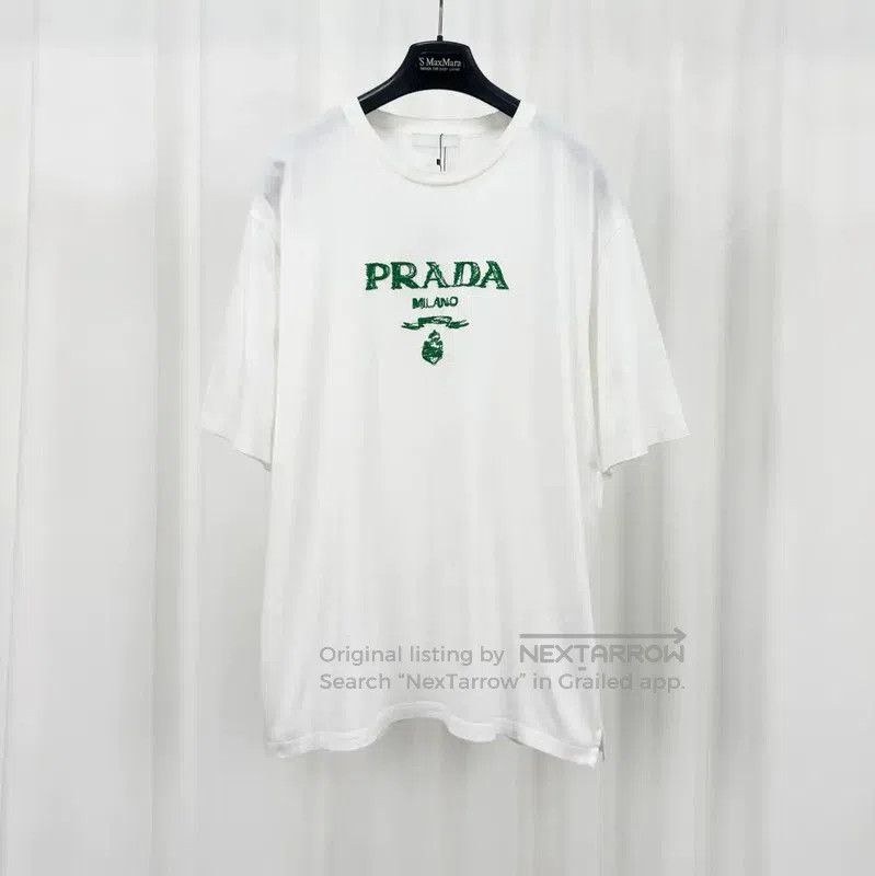 Prada Prada Summer Men's White Logo T-Shirt. Size US XL / EU 56 / 4 - 1 Thumbnail