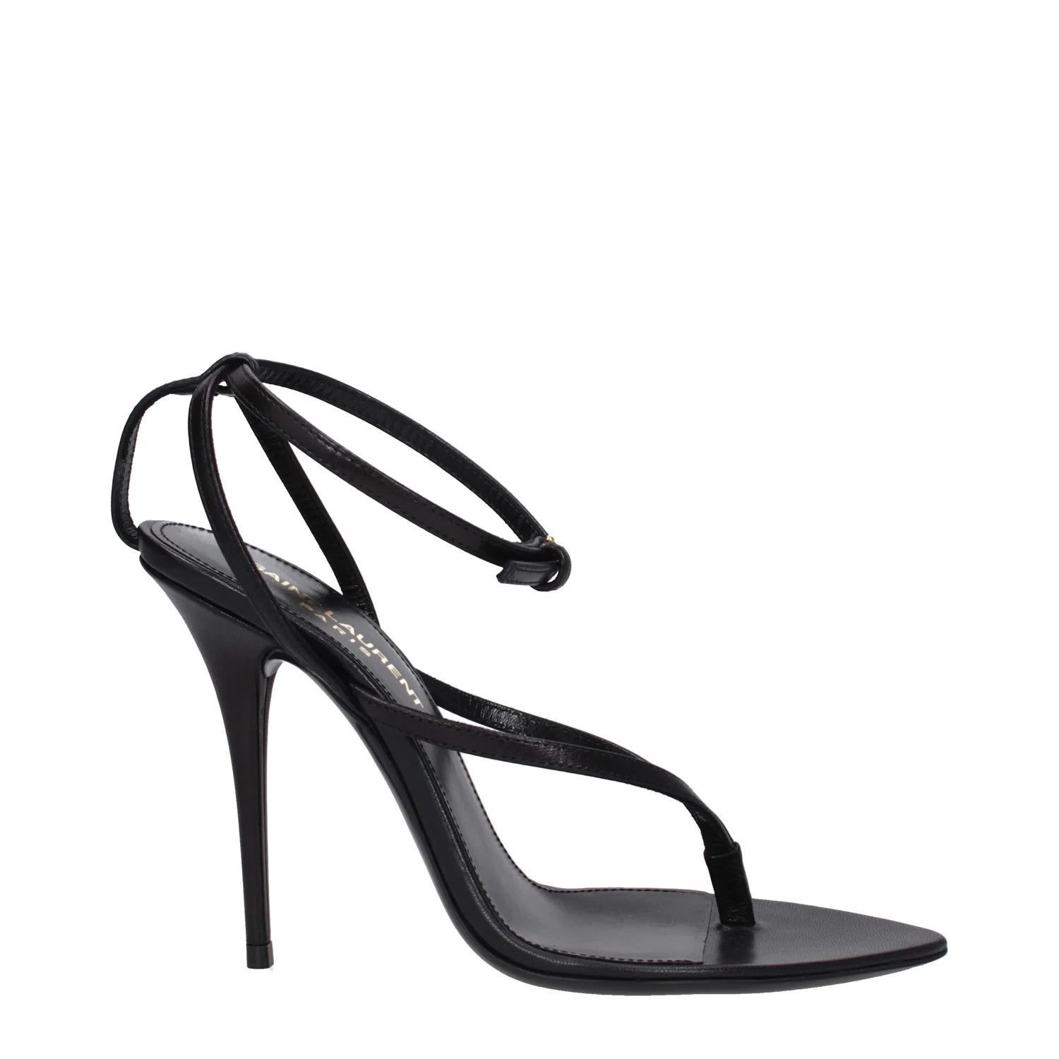 Saint Laurent Paris ob1o1e1224 Leather Sandals in Black Size US 5 / IT 35 - 1 Thumbnail