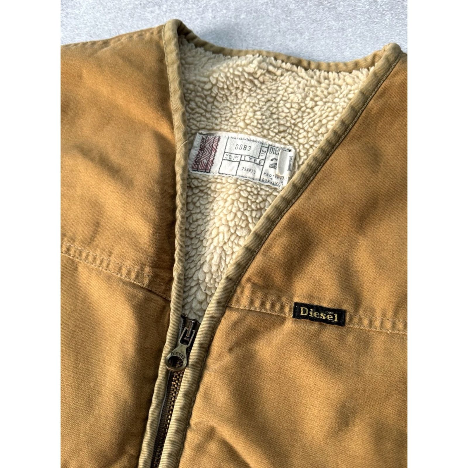 Diesel VINTAGE Diesel Vest Shirt Men L Beige Canvas 90s Workwear Casual Military Retro City Style 90s Mens Size US L / EU 52-54 / 3 - 6 Thumbnail