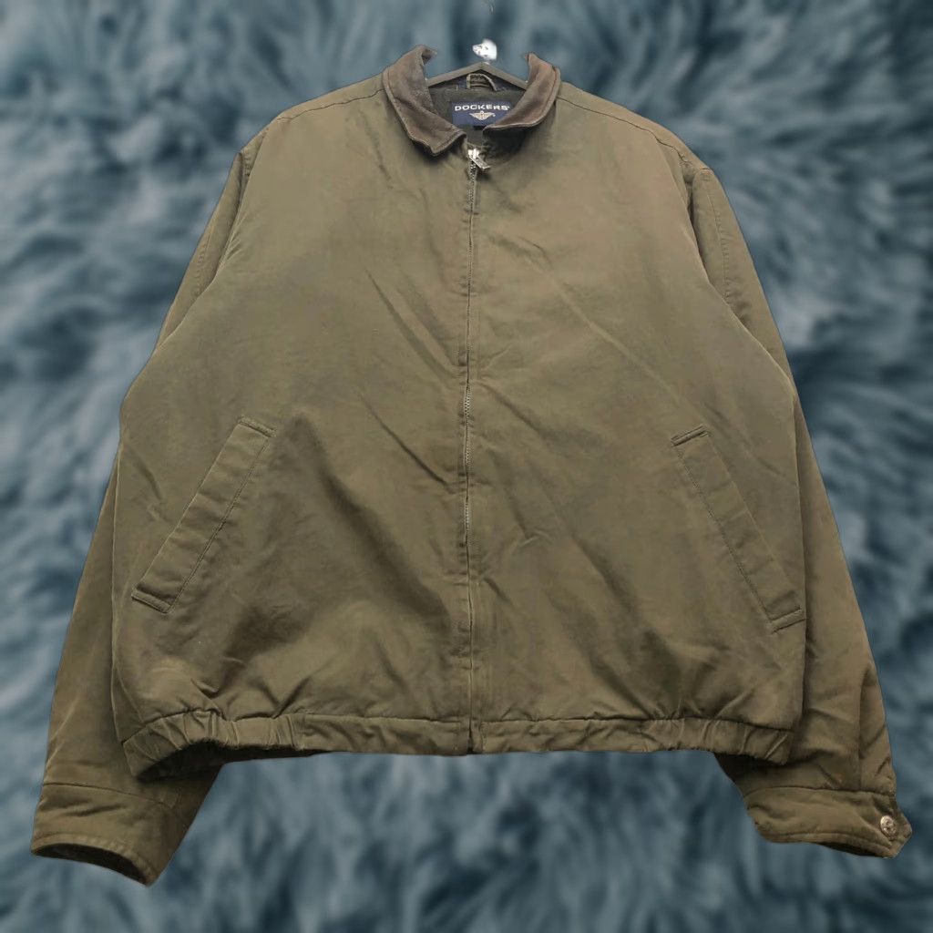 Dockers Dockers Bomber Jacket Mens XLT Green Full Zip Pockets Fleece Lined Long Sleeve Baggy Tall & Long Size US XL / EU 56 / 4 - 1 Thumbnail