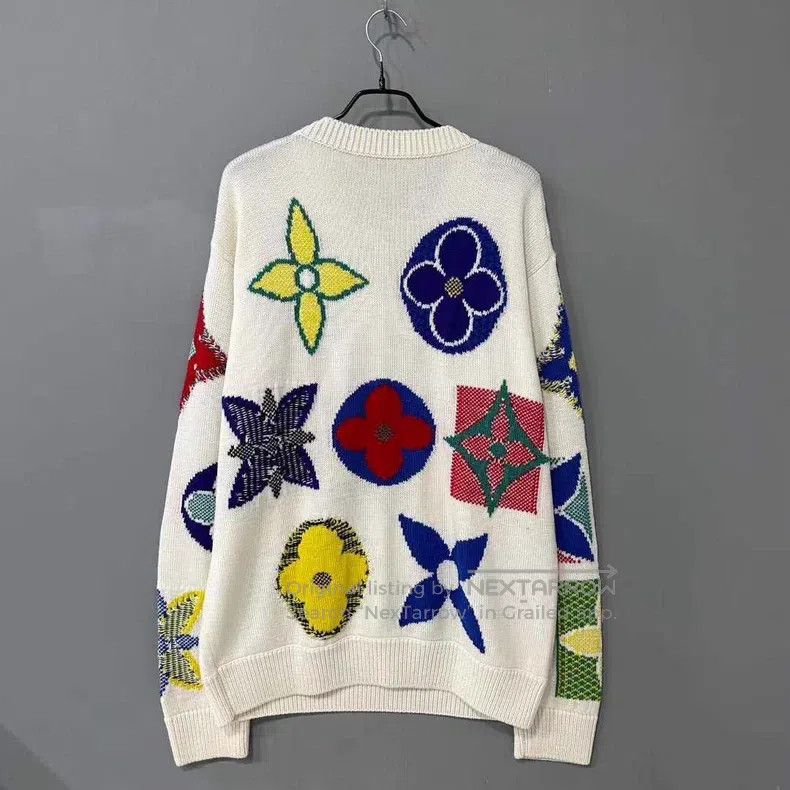 Louis Vuitton Louis Vuitton Colorful oversize three-flower sweater Size US XL / EU 56 / 4 - 3 Thumbnail