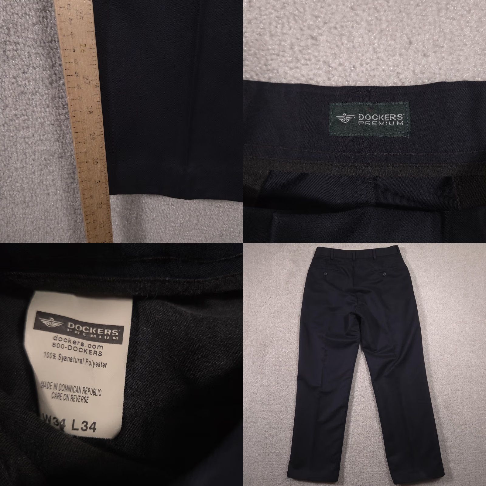 Dockers Dockers Premium Dress Pants Mens 34x31.5 Blue Flat Front Straight Leg Business Size US 34 / EU 50 - 8 Thumbnail