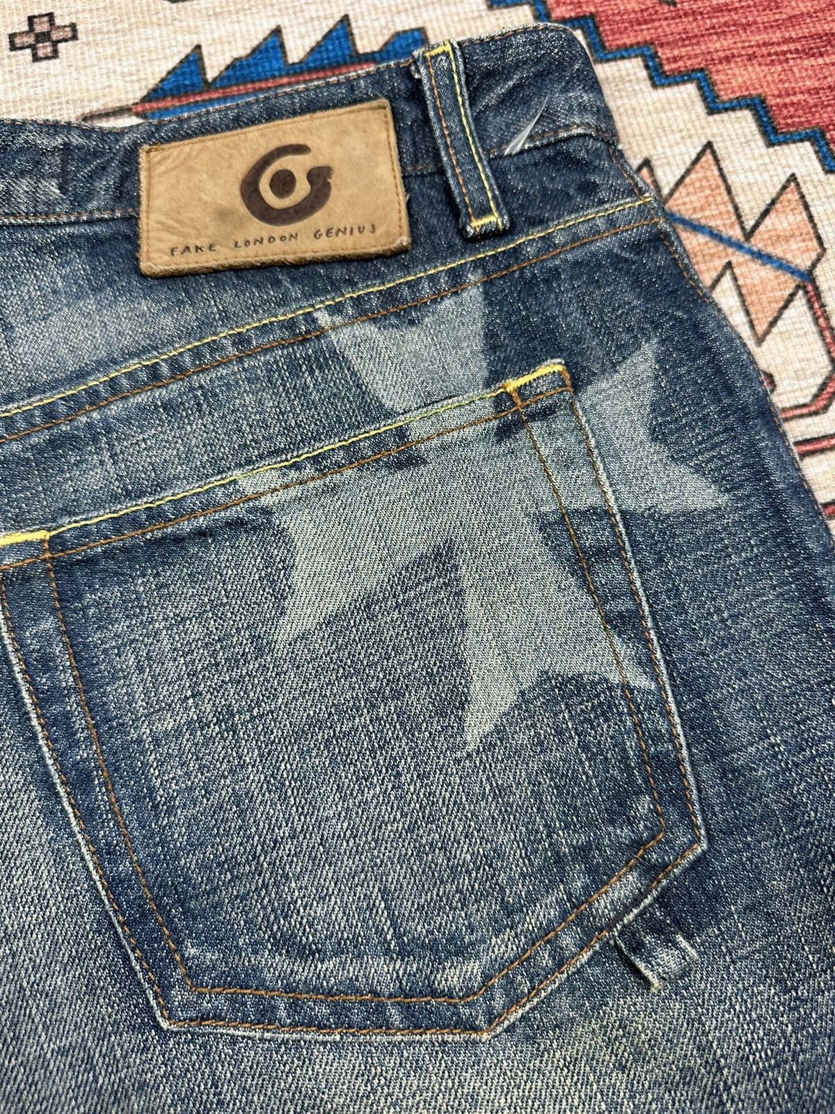 Fake London Genius 🔥FAKE LONDON GENIUS🔥DESTRESSED SELVEDGE DENIM Size US 34 / EU 50 - 6 Thumbnail