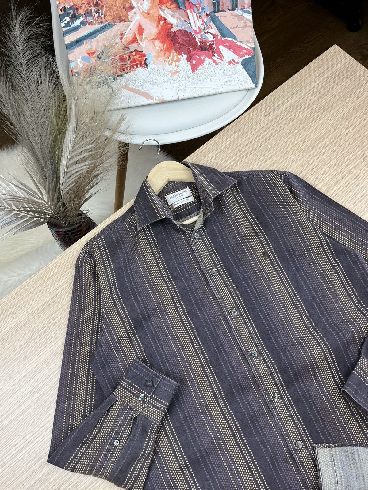 Vintage × Yves Saint Laurent Very crazy Vintage YSL Shirt Size US M / EU 48-50 / 2 - 6 Thumbnail