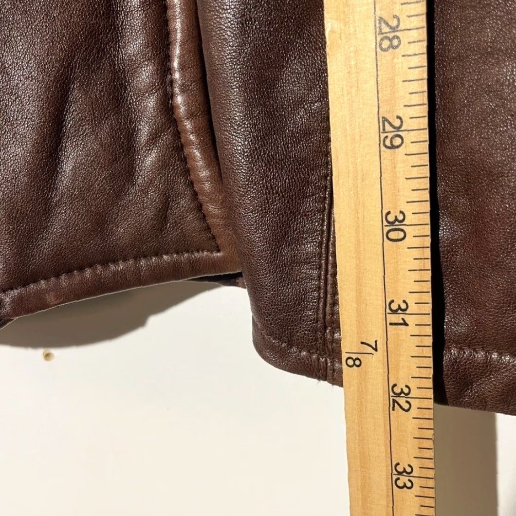 Vintage VINTAGE Touche by N.Bianco Brown Leather Jacket Blazer Womens 2XL Quilted Lining Coat Jacket Satin Lined Insulated All Seasons Casual Workwear Size XXL / US 16-18 / IT 52-54 - 8 Thumbnail