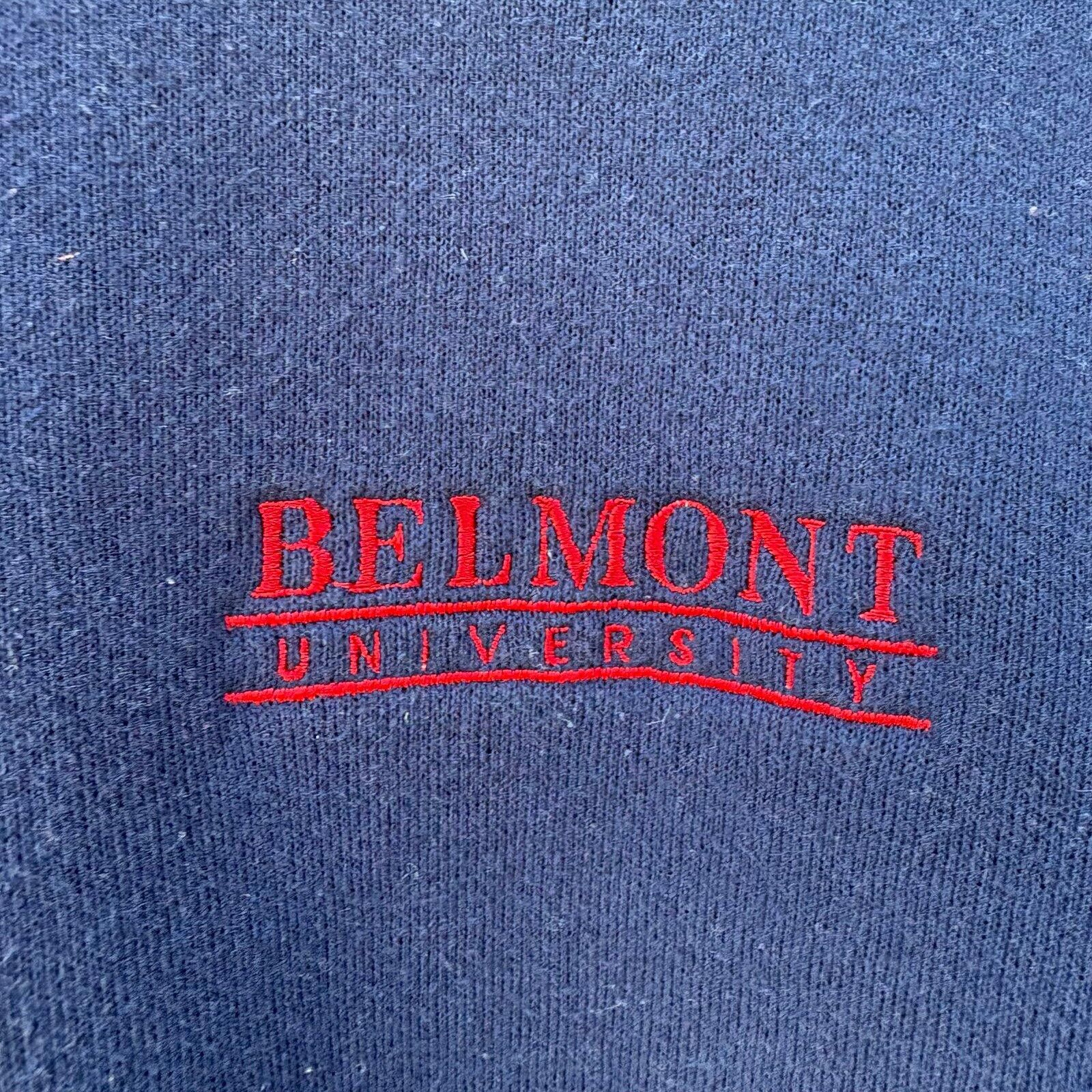 Soffe Vintage 90s Belmont University Navy sweatshirt Size US XL / EU 56 / 4 - 2 Thumbnail