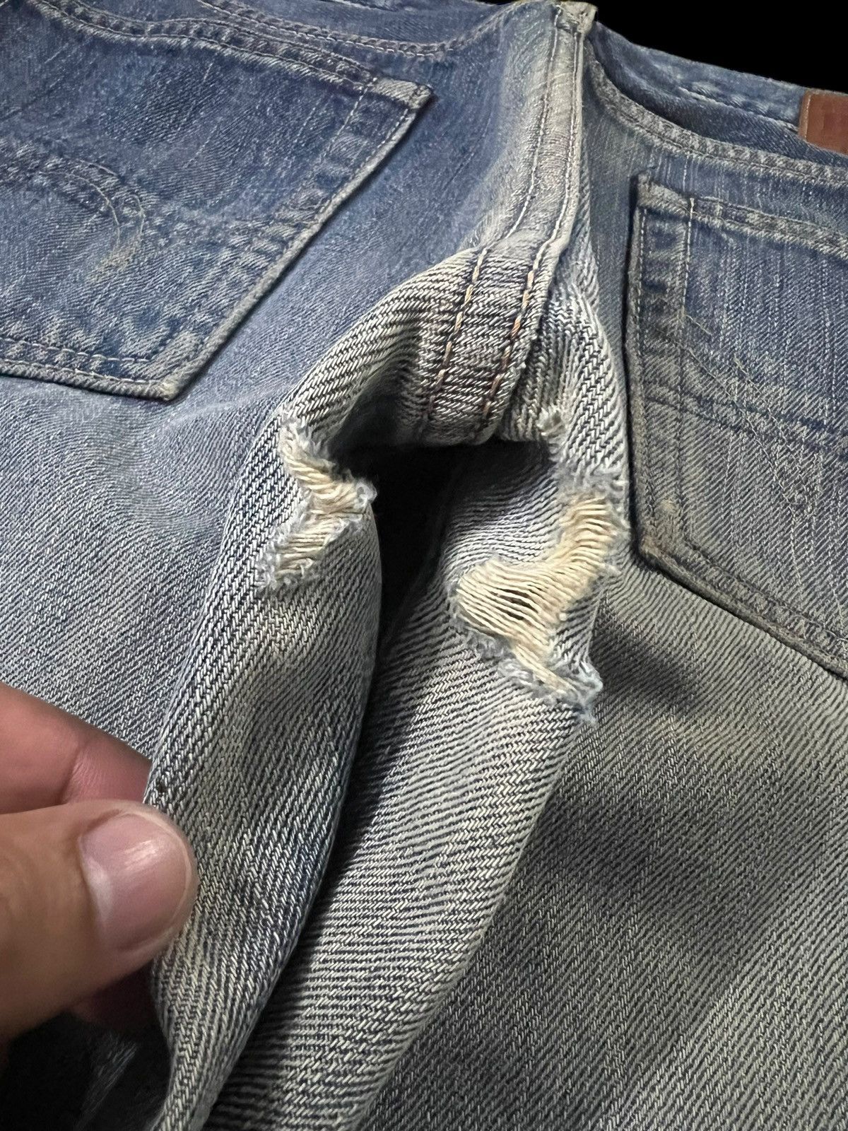 Edwin Vintage Edwin 505 Low Rize Selvedge Distress Mud Wash Jean Size US 31 - 20 Thumbnail