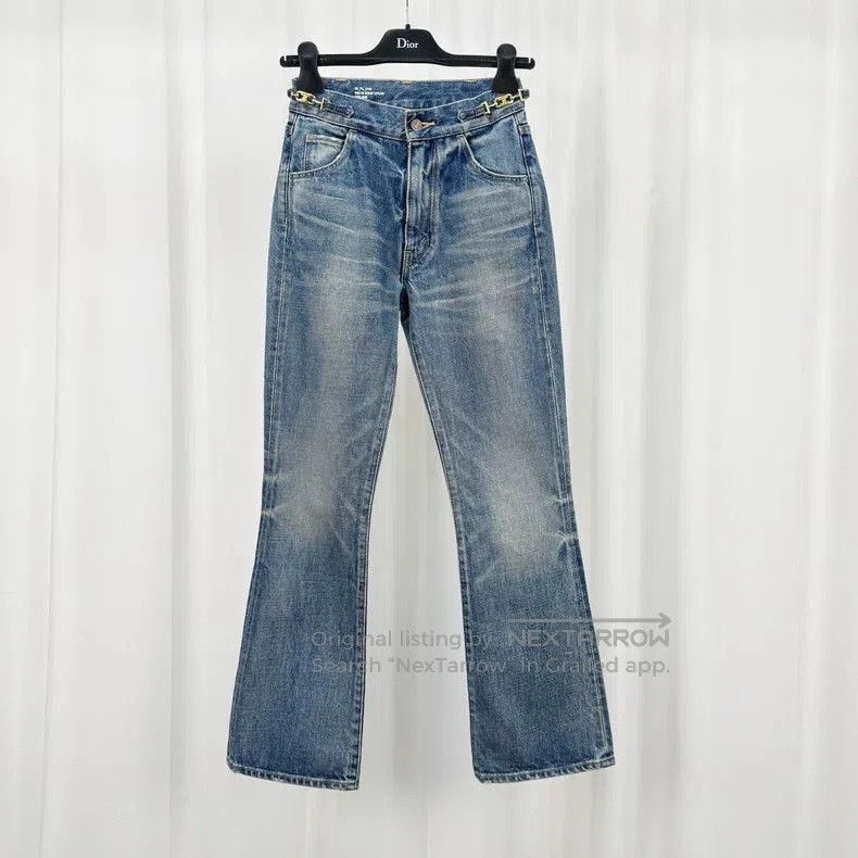 Celine Celine Triomphe Gold Buckle Washed Jeans. Size US 26 / EU 42 - 1 Thumbnail
