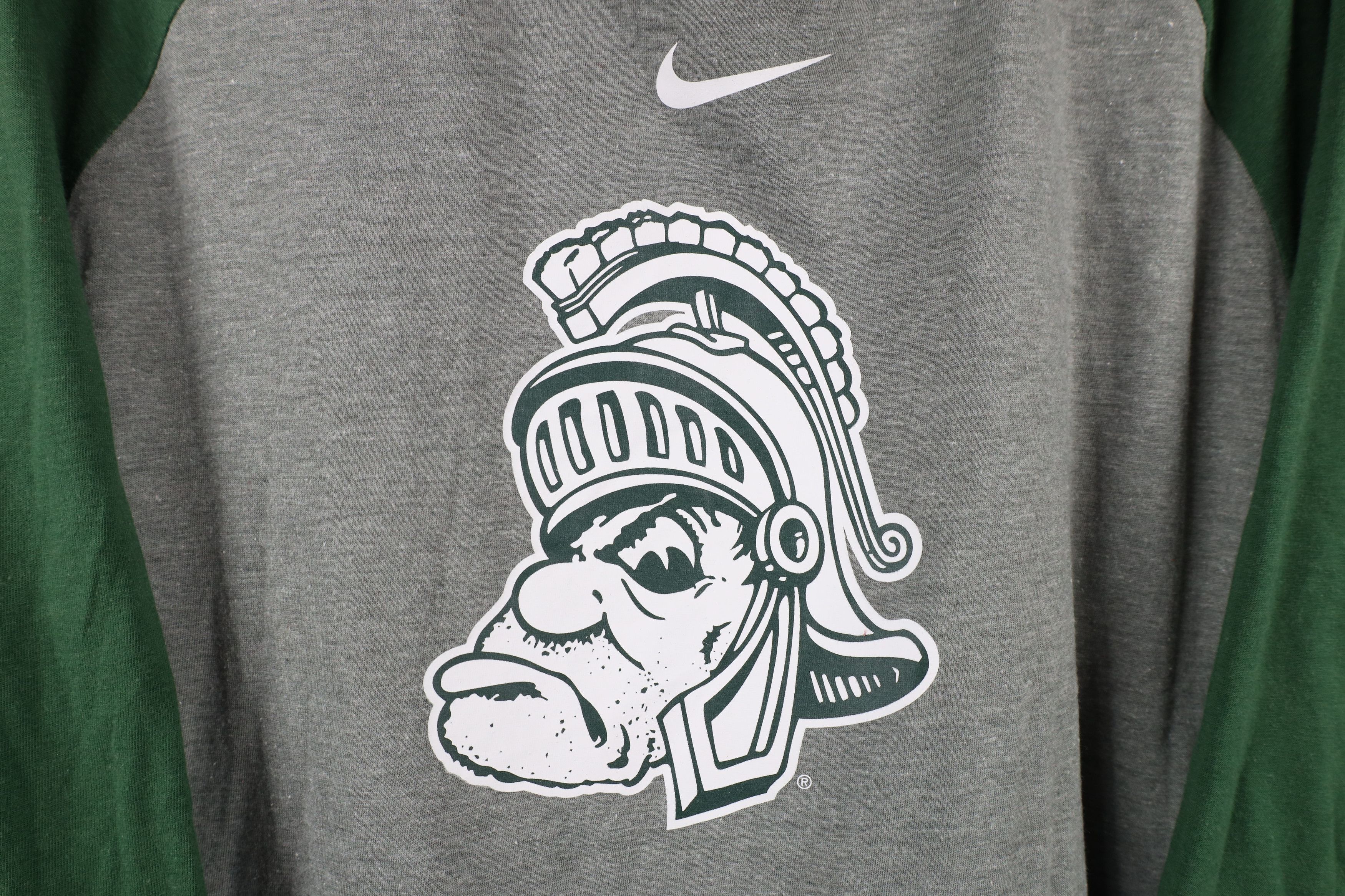 Nike × Vintage Nike Mini Swoosh Michigan State University Raglan T-Shirt Size US L / EU 52-54 / 3 - 4 Thumbnail