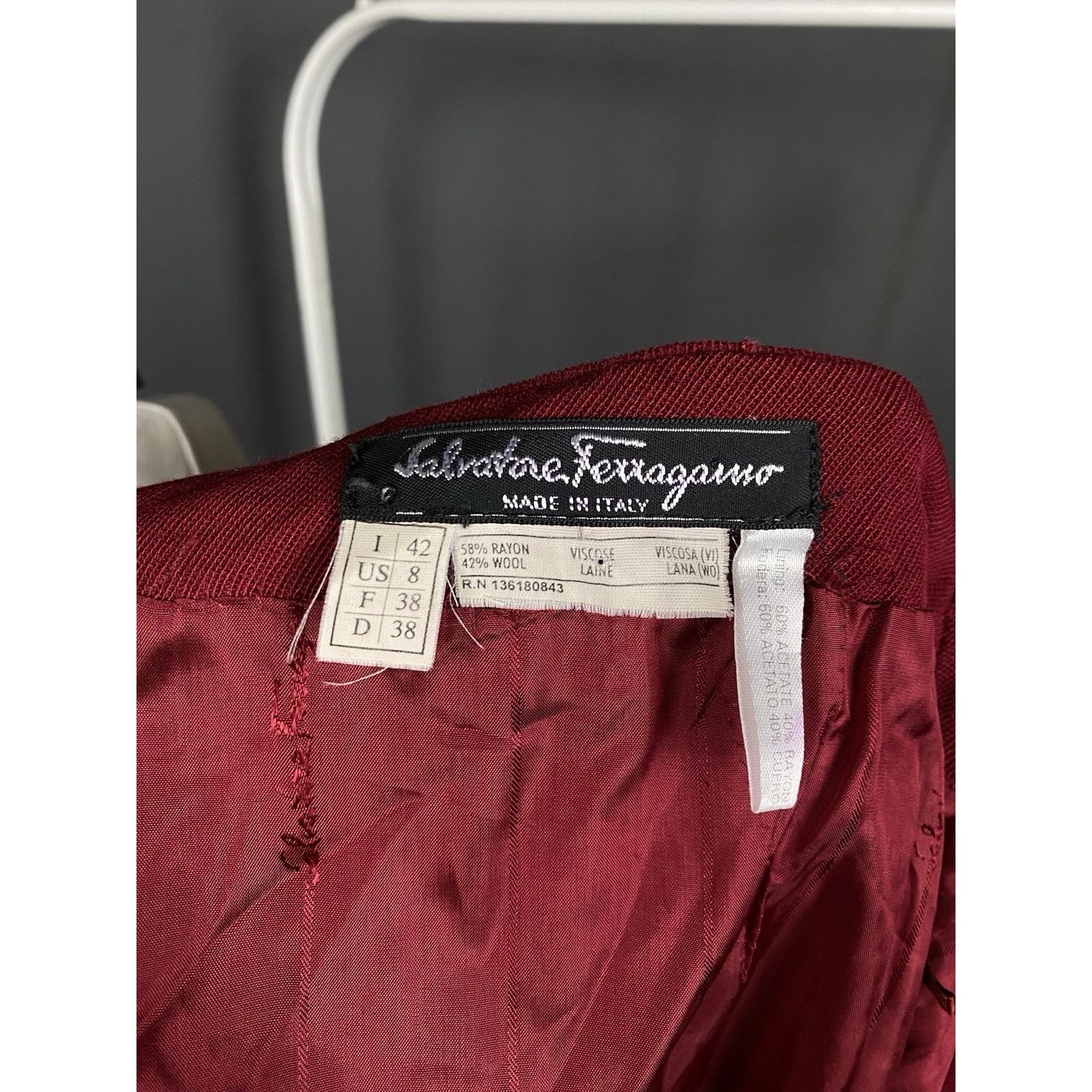 Salvatore Ferragamo Salvatore Ferragamo Women's Pink Red 2 Piece Wool Skirt Suit Size XL / US 12-14 / IT 48-50 - 12 Thumbnail