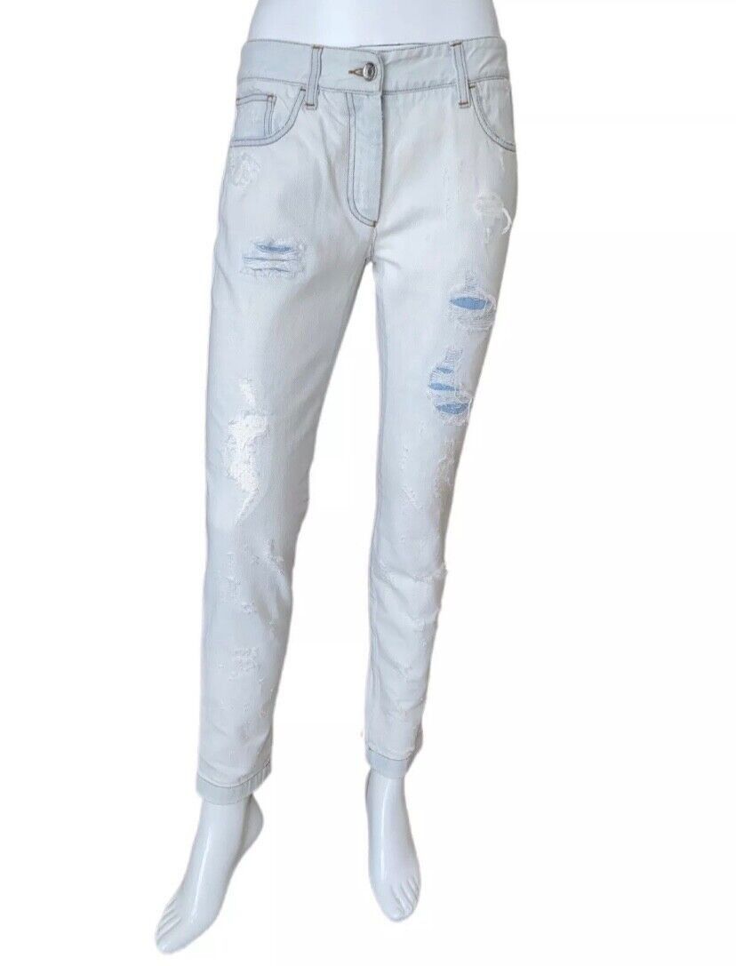 Dolce & Gabbana DOLCE & GABBANA DISTRESSED SKINNY WHITE JEANS SIZE 42 Size 28" / US 6 / IT 42 - 1 Thumbnail