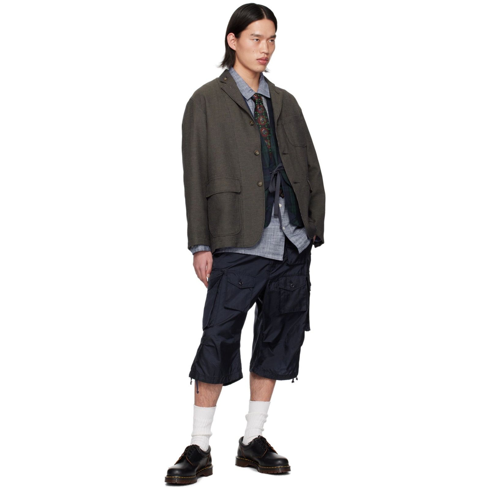 Engineered Garments ENGINEERED GARMENTS Navy Drawstring Cargo Shorts Size US 32 / EU 48 - 4 Thumbnail