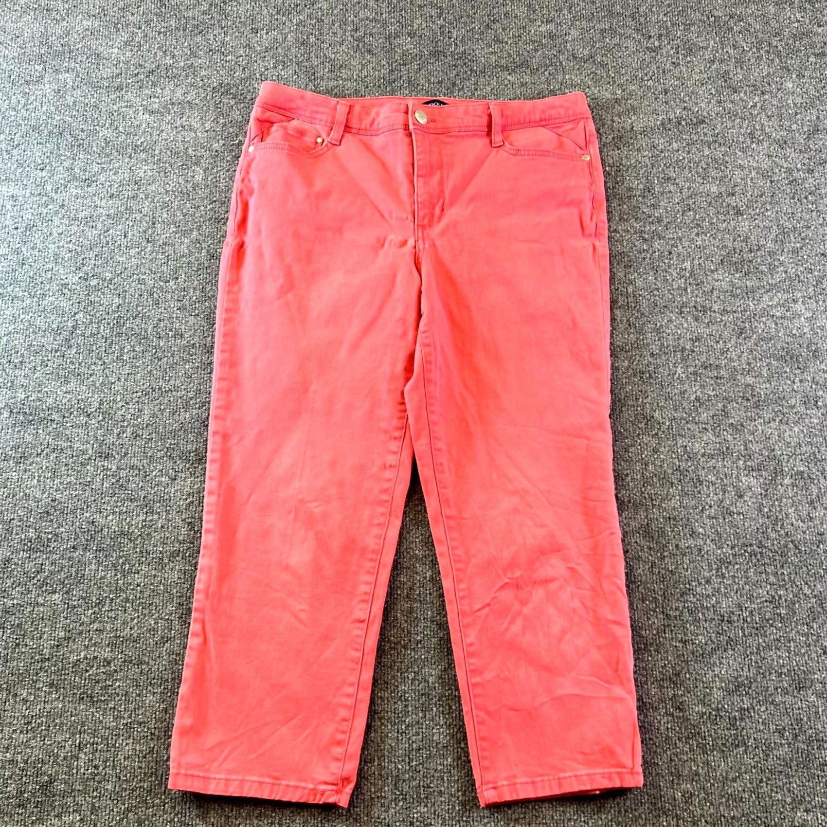 Vintage Bandolino Selene Capri Pant Womens 10 Pink Cotton Preppy Career Formal Stretch Size 32" / US 10 / IT 46 - 2 Thumbnail