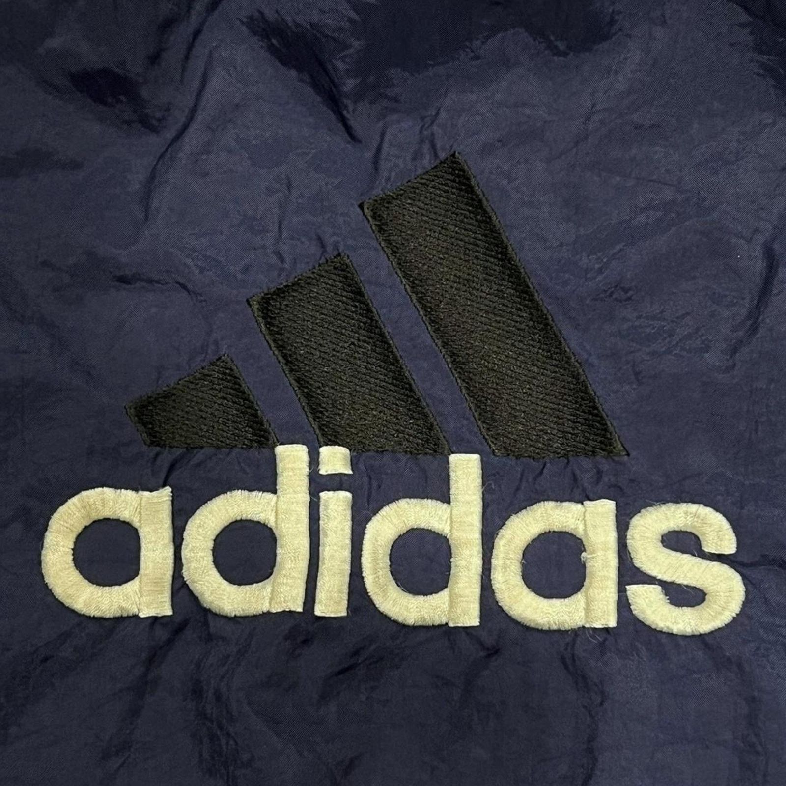 Adidas Adidas Vintage 90s Navy Blue & White Windbreaker Pullover Size US XL / EU 56 / 4 - 2 Thumbnail
