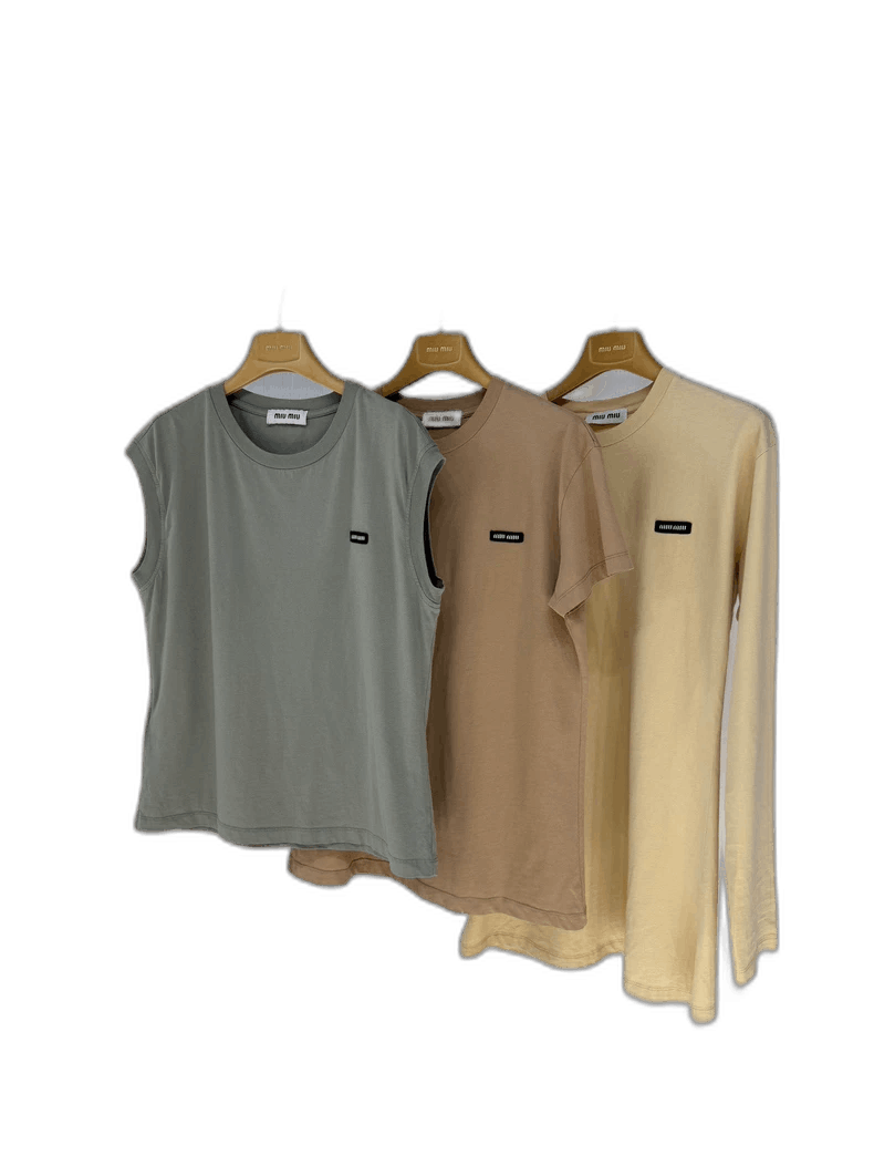 Miu Miu Miu Miu Three-Piece T-Shirt Set Size S / US 4 / IT 40 - 1 Thumbnail