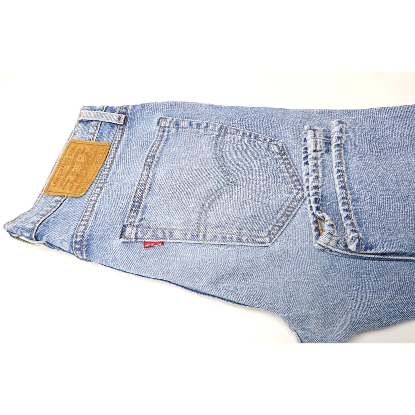 Levi's LEVI'S 512 Premium Big E Jeans Men's W31/L32 Light Blue Denim Whiskers Zip Fly Slim Jeans Mens Size US 31 - 6 Thumbnail