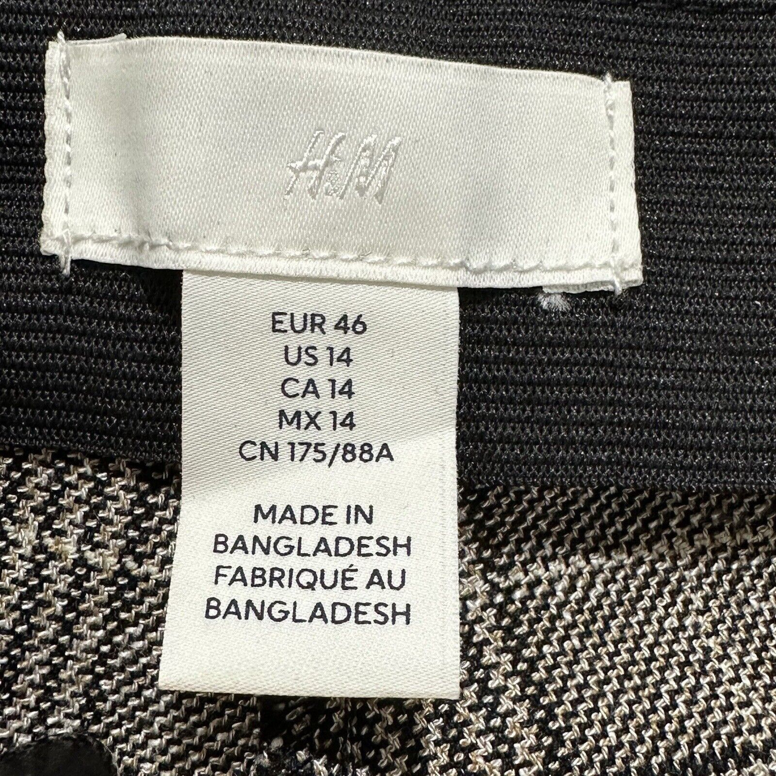 H&M H&M 14 Stovepipe Pants Plaid Striped Trousers Gray Slacks Size 36" / US 14 / IT 50 - 5 Thumbnail