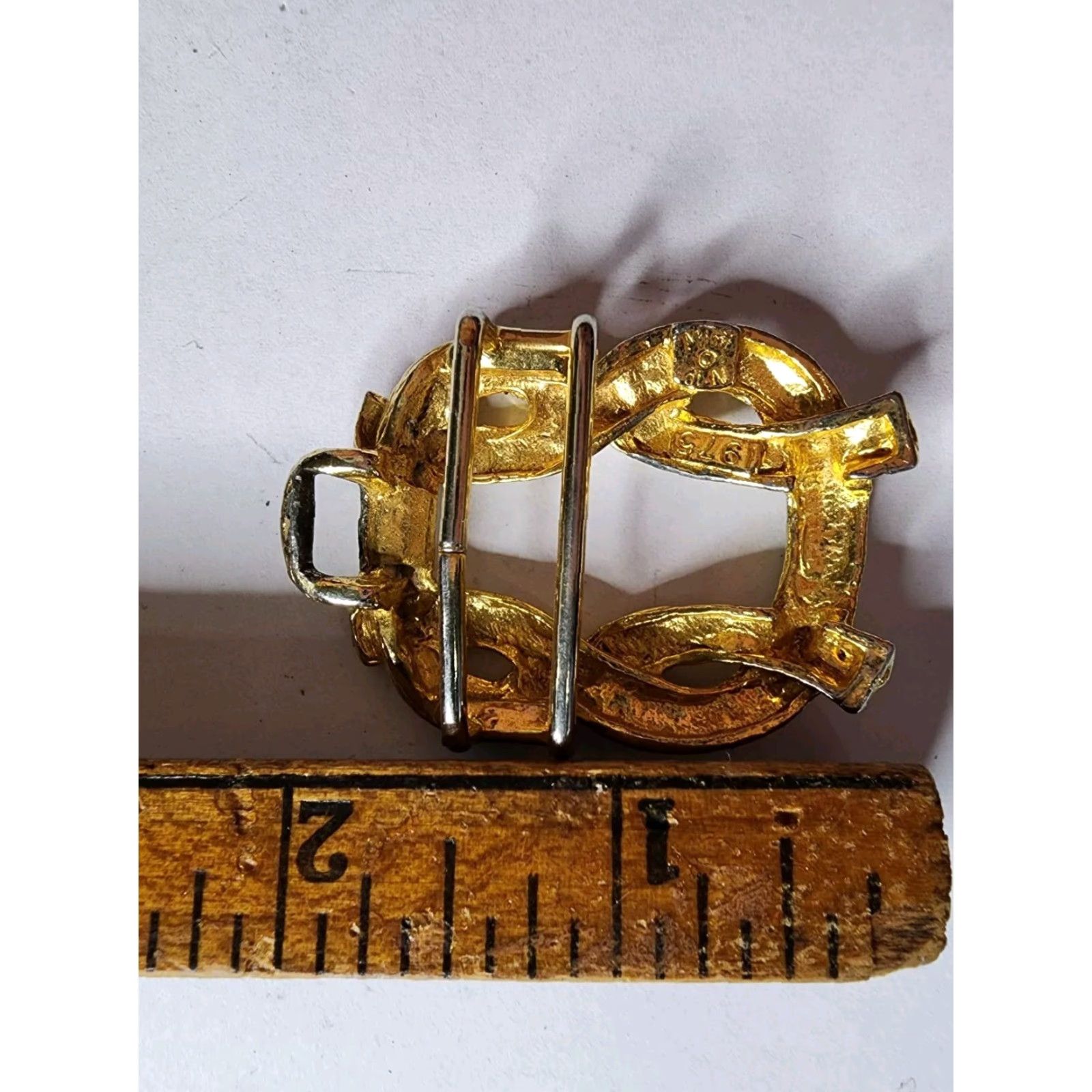 Vintage VINTAGE Mimi di N 1970s Art Deco Gold Metal Knot Belt Buckle / Scarf Slide Womens Size ONE SIZE - 2 Thumbnail