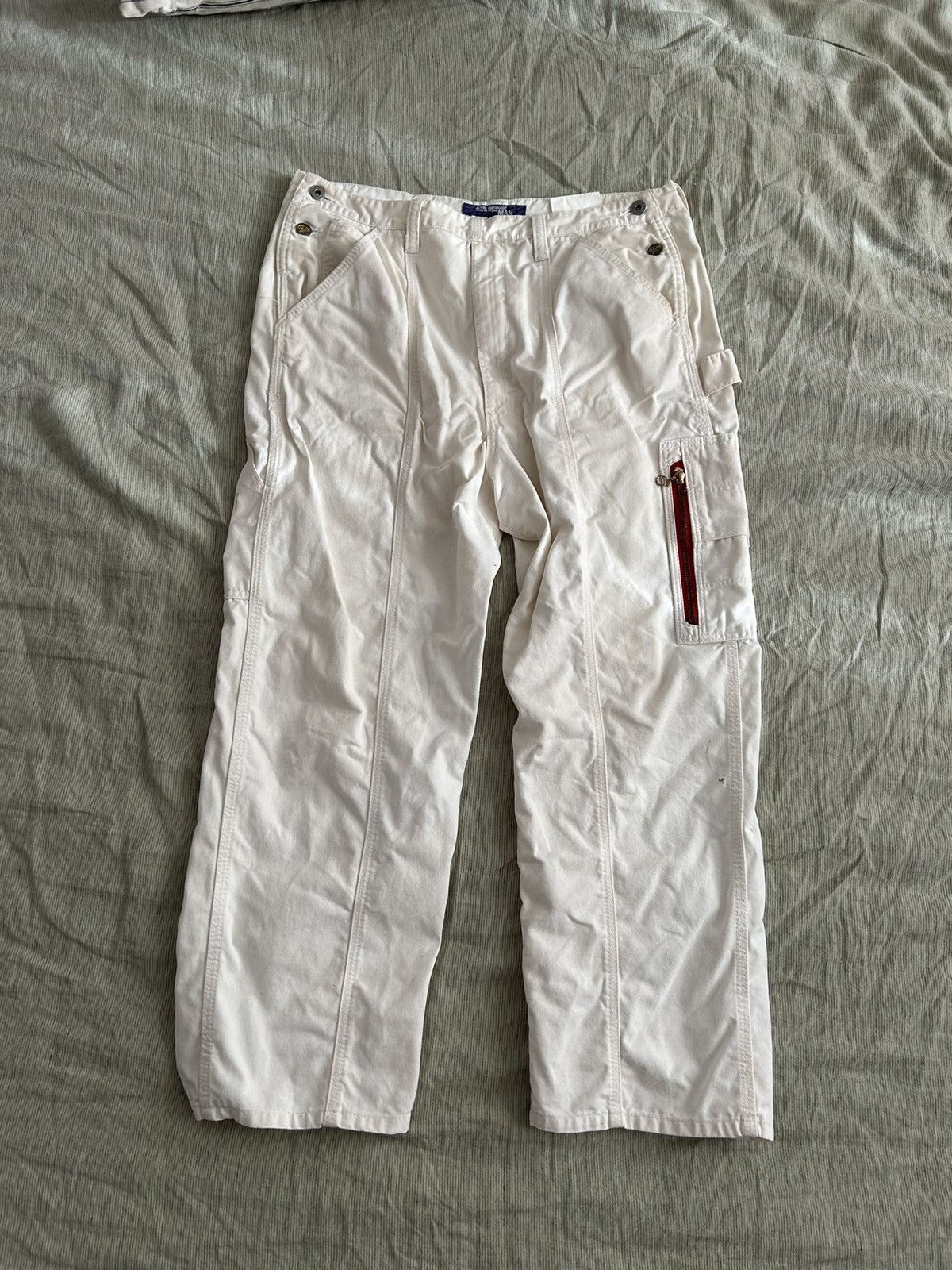 image of Comme Des Garcons x Junya Watanabe Pointer, Medium, Natural, Overall, Painter in White (Size 34)