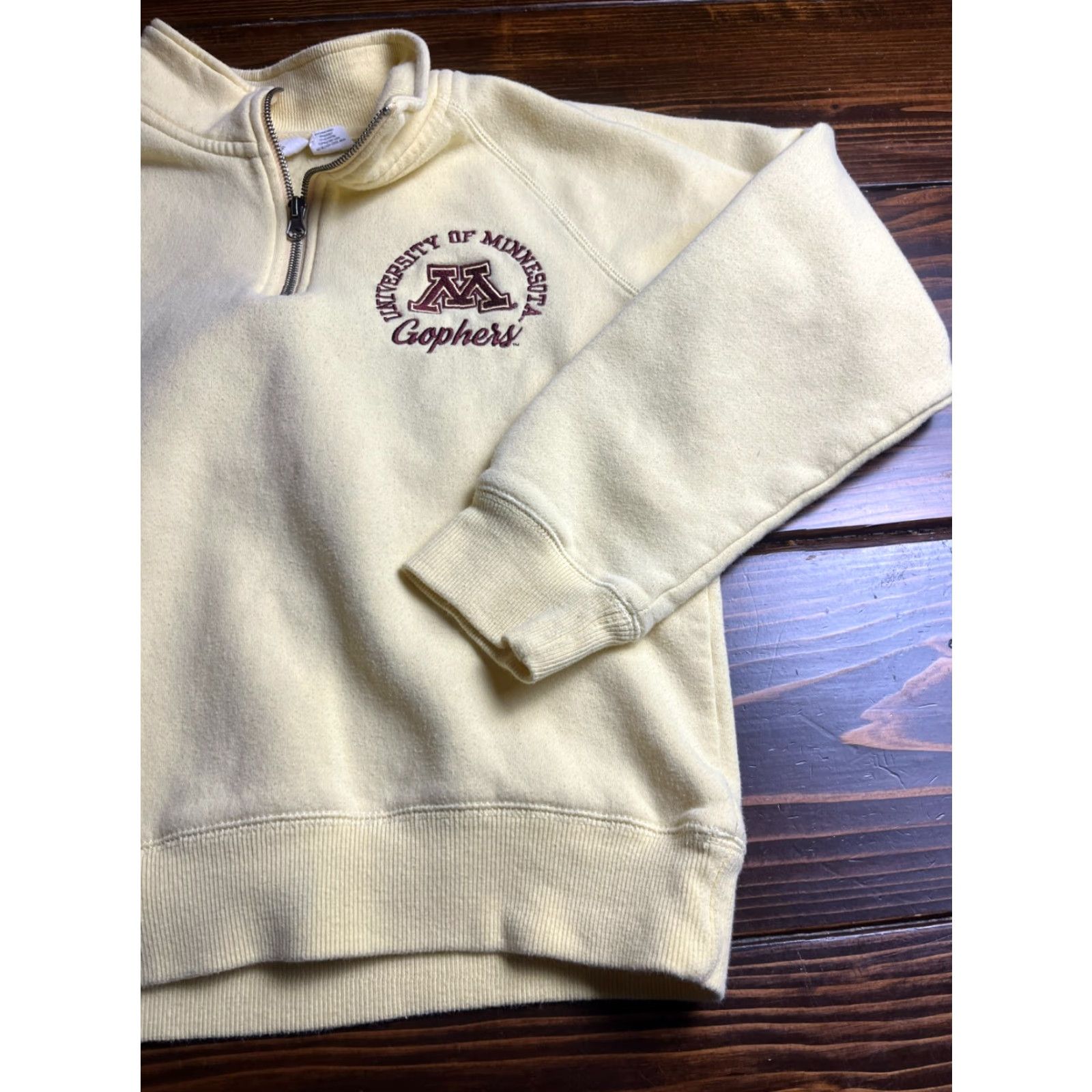 Vintage BLUE 84 Sweater Women’s Size Small Yellow Cropped 1/4 Zip NCAA Gophers UM Shirt Pullover Size S / US 4 / IT 40 - 3 Thumbnail