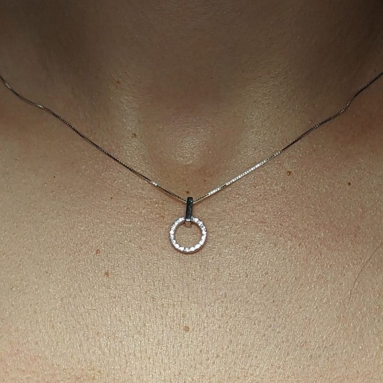 Other Circle Pendant Necklace Micro Paved 925 Sterling Silver NWT Size ONE SIZE - 9 Thumbnail