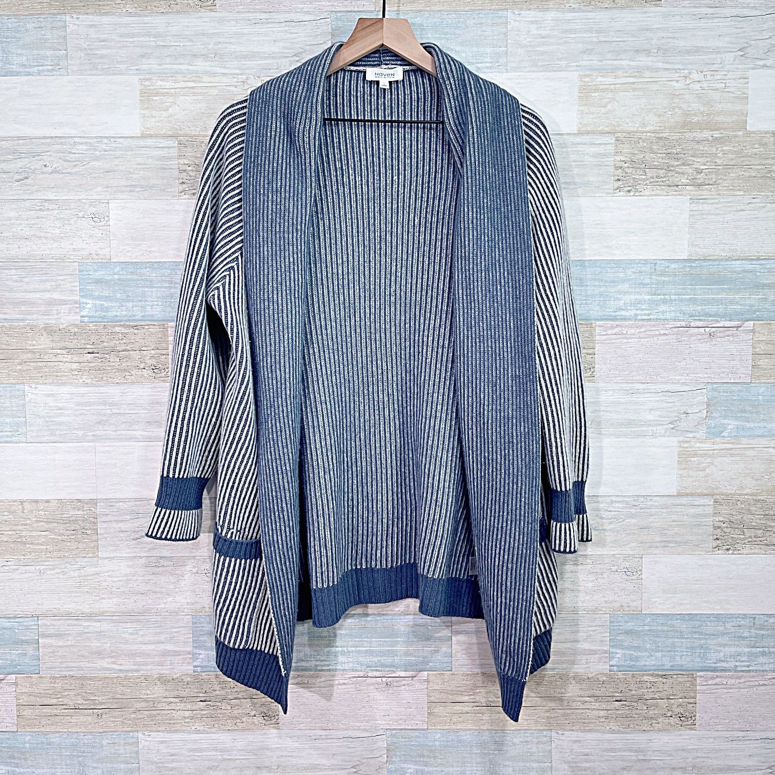 Other Haven Well Within 100% Cashmere Cardigan Blue Womens Large Size L / US 10 / IT 46 - 3 Thumbnail