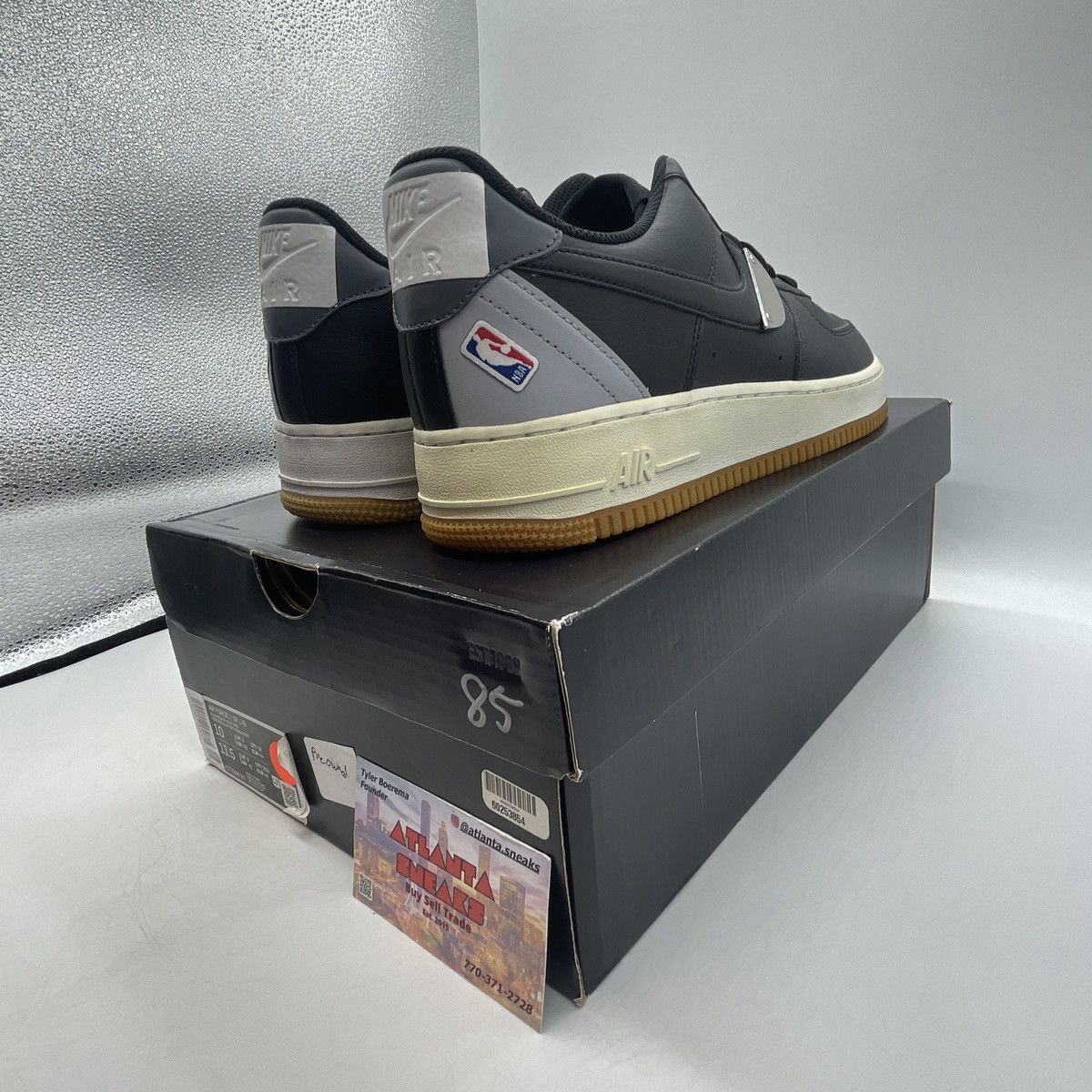 Nike NBA x air force 1 black wolf grey Size US 10 / EU 43 - 5 Thumbnail