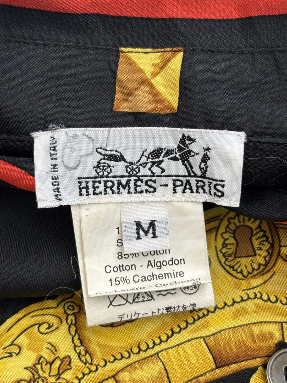 Hermes 1990s Printed Silk LS Polo Shirt Size US M / EU 48-50 / 2 - 5 Thumbnail