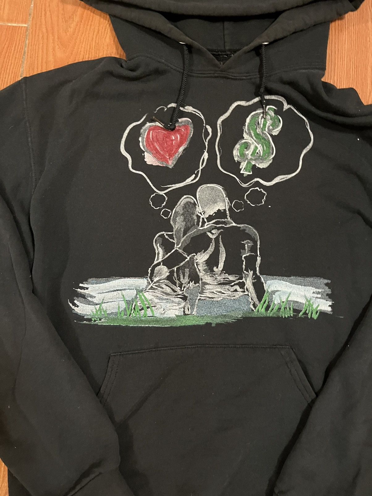 Vintage Love vs money vetements styled hoodie Size US M / EU 48-50 / 2 - 2 Thumbnail
