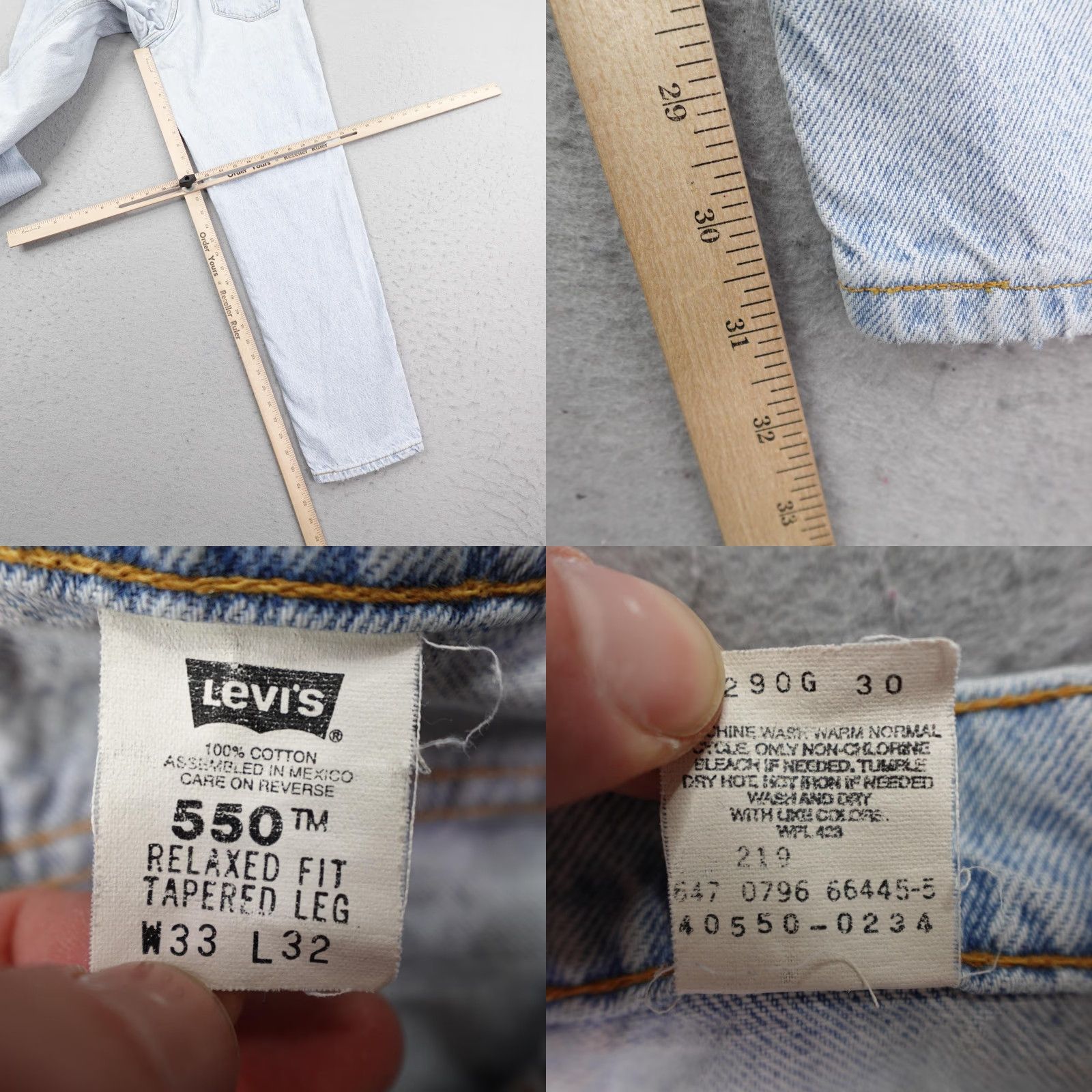 Levi's VINTAGE Levi's Jeans Mens 33x32 Blue Denim 550 Orange Tab Relaxed Fit Tapered 90s Size US 33 - 9 Thumbnail