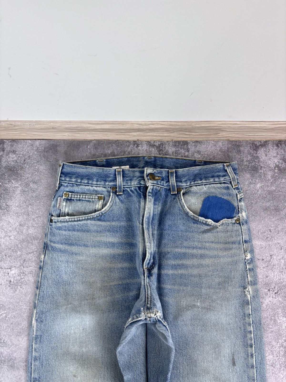Carhartt Vintage Carhartt Faded Light Blue Denim Jeans B17 DST Size US 33 - 19 Thumbnail