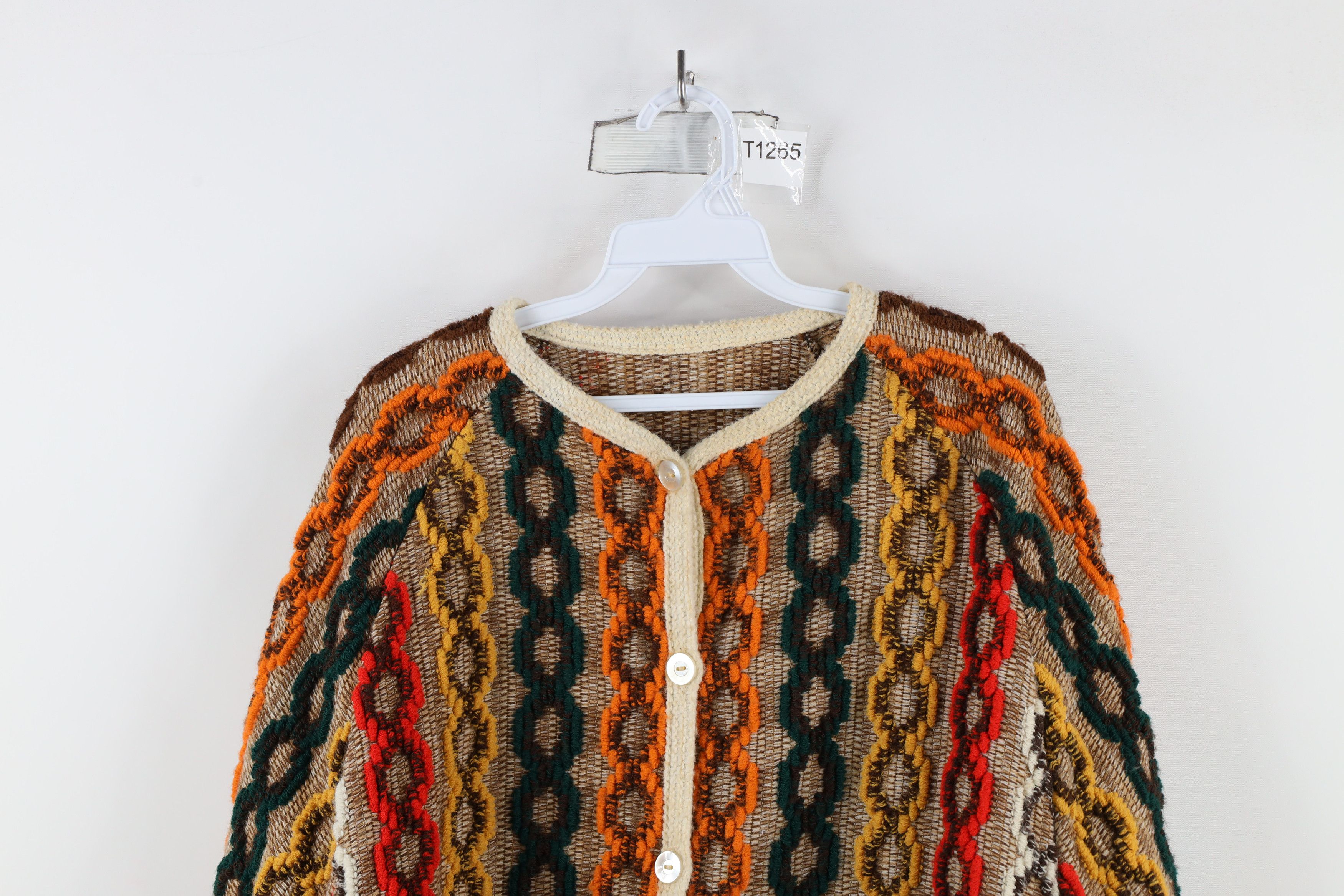 Vintage Vintage 60s 70s Mid Century Modern Sweater Cape Cardigan Size ONE SIZE - 2 Thumbnail