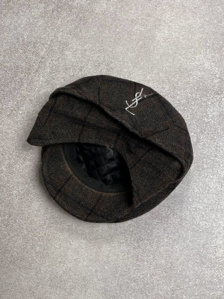 Saint Laurent Paris × Vintage × Yves Saint Laurent VINTAGE YSL YVES SAINT LAURENT BIG LOGO BERET HAT OS Size ONE SIZE - 4 Thumbnail