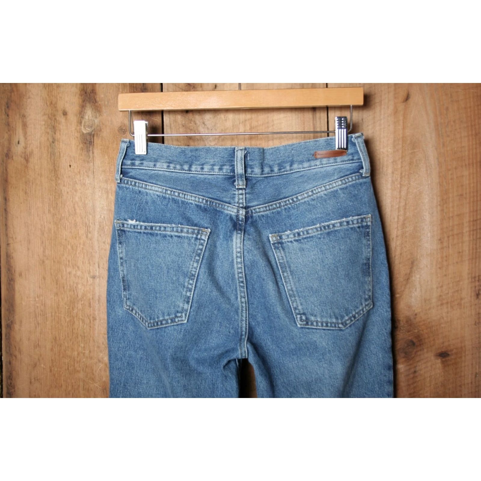 Vintage PILCRO Tilde Blue Denim Jeans Cropped Size 26 Regular Rise 10.5" Inseam 27" Women Mid-High Frayed Hem Pants Size 26" / US 2 / IT 38 - 4 Thumbnail