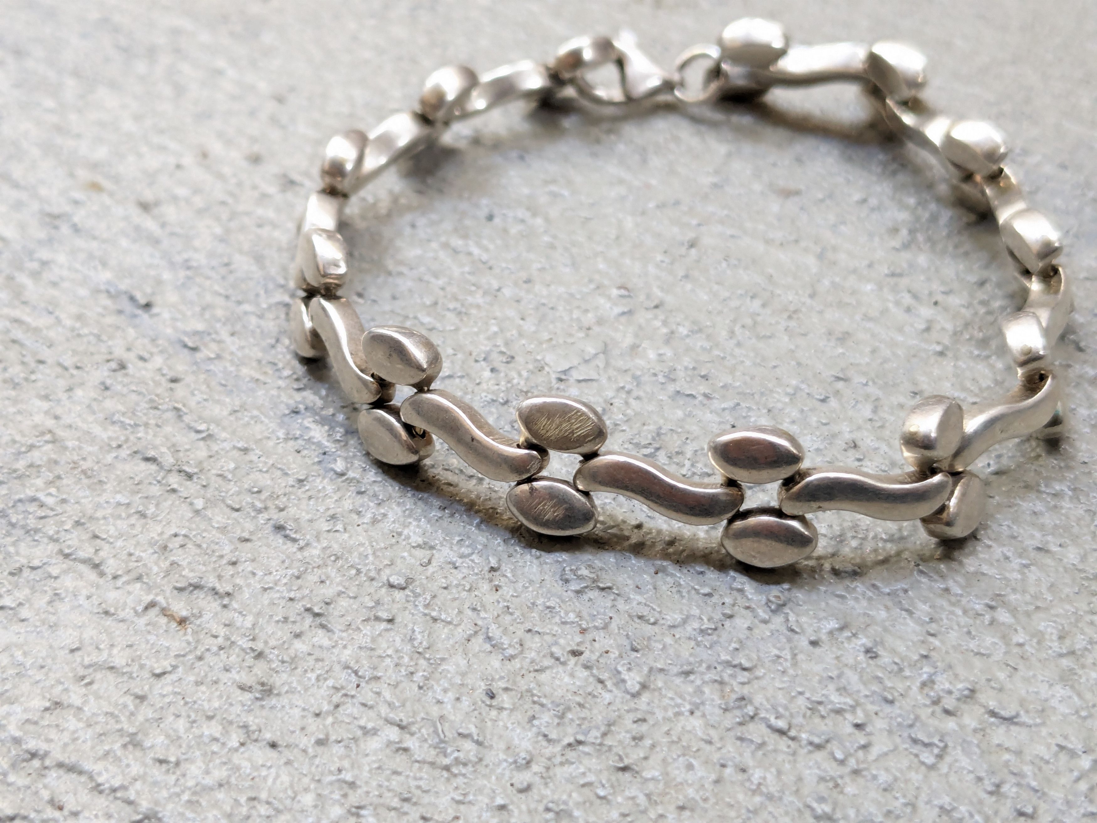 Other Vintage Sterling Silver Bracelet Link Chain 8" Biker Punk Size ONE SIZE - 4 Thumbnail