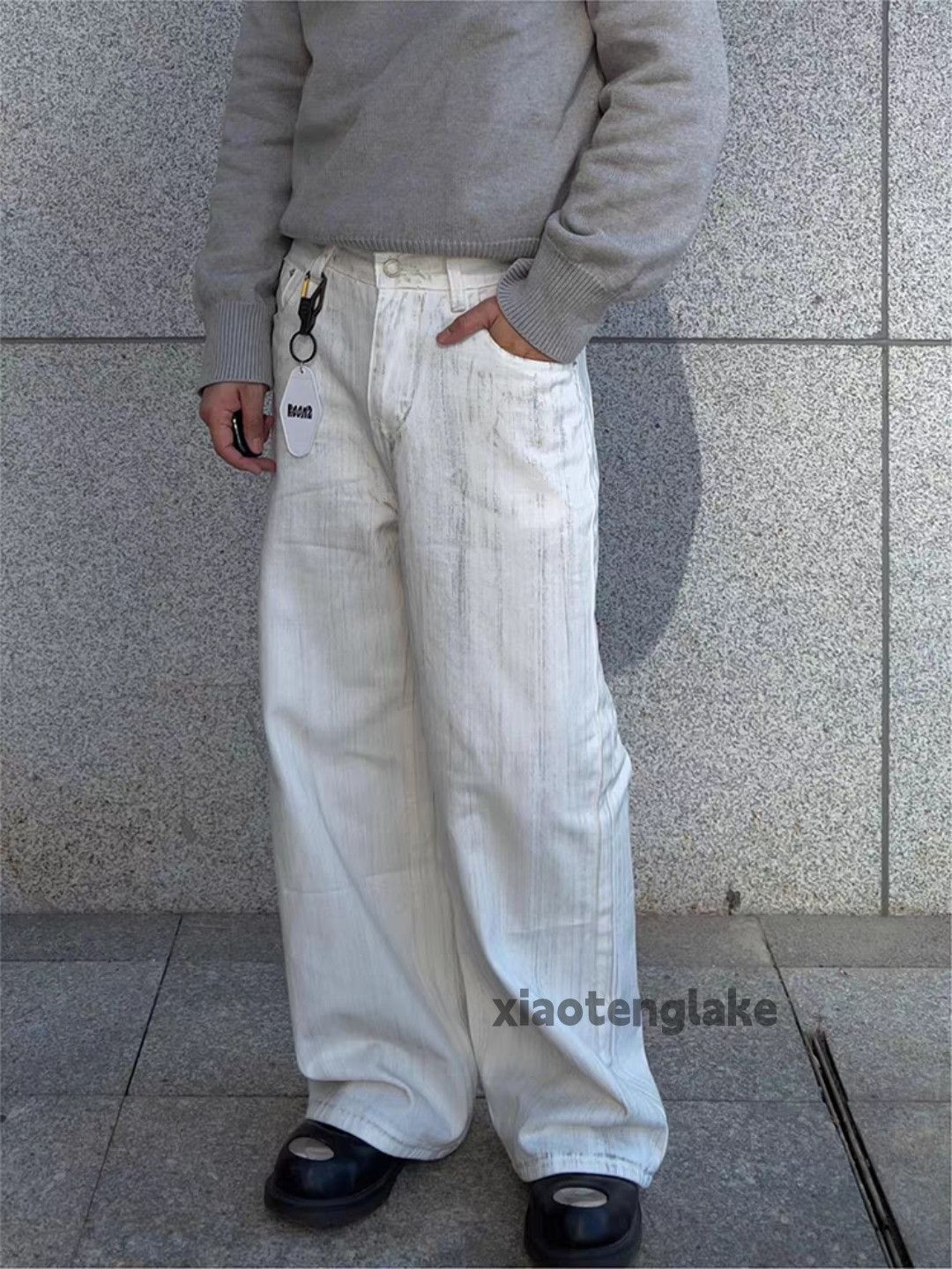Jean xz utility loose baggy skate hiphop Stain flared jeans Size US 32 / EU 48 - 4 Thumbnail